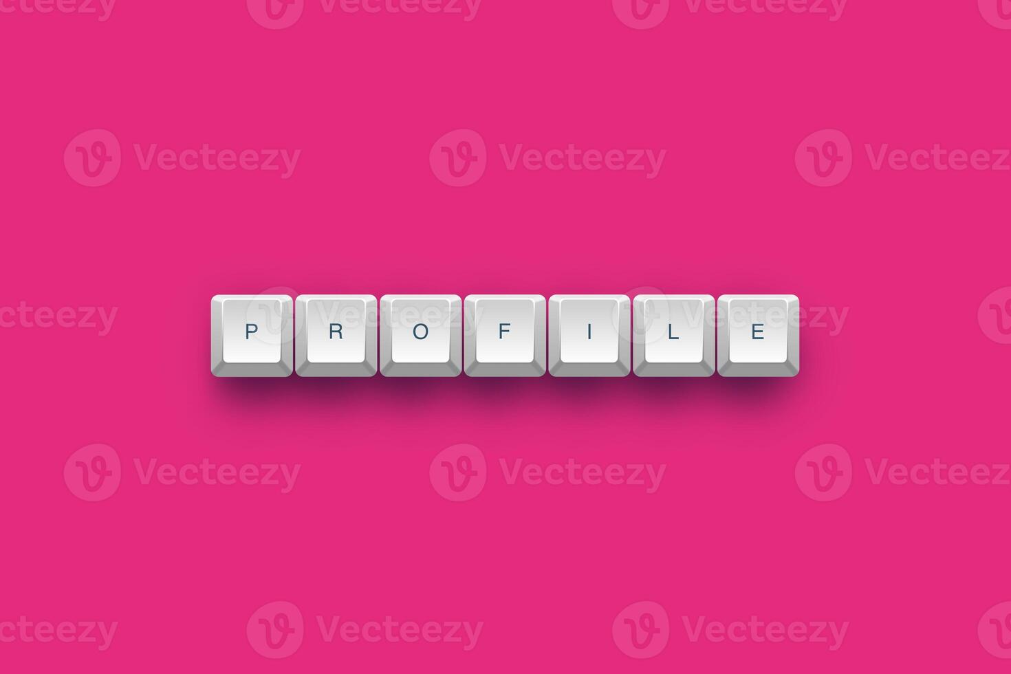 Profile text on a 3d keyboard button with shadow concept series photo