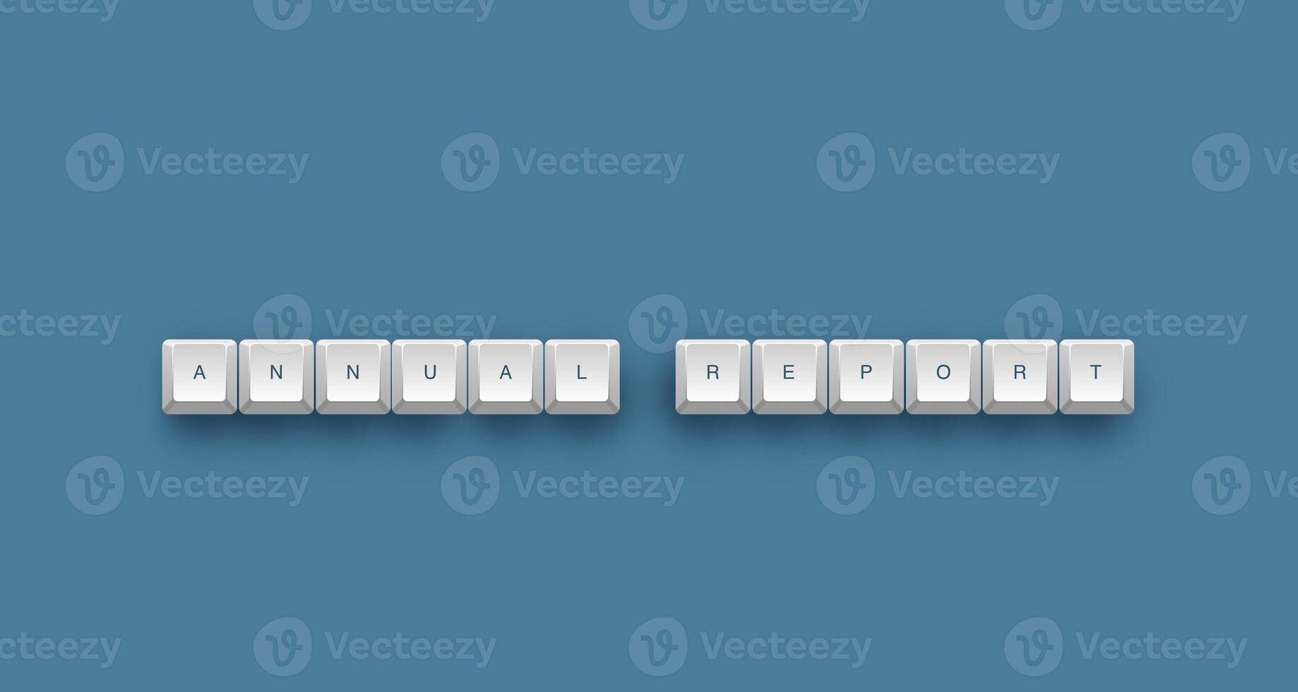 Annual report text on a 3d keyboard button with shadow concept series photo