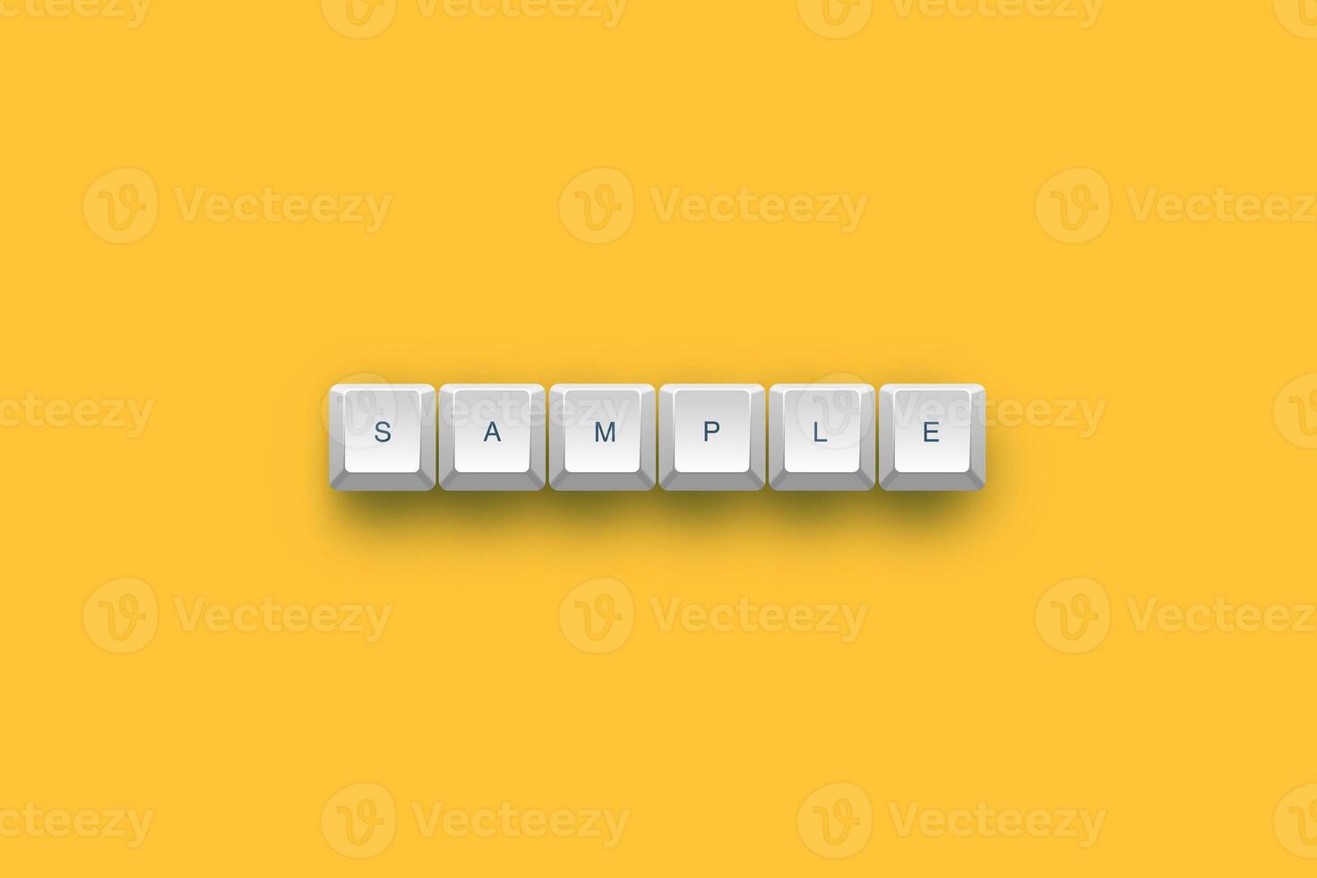 Sample text on a 3d keyboard button with shadow concept series photo