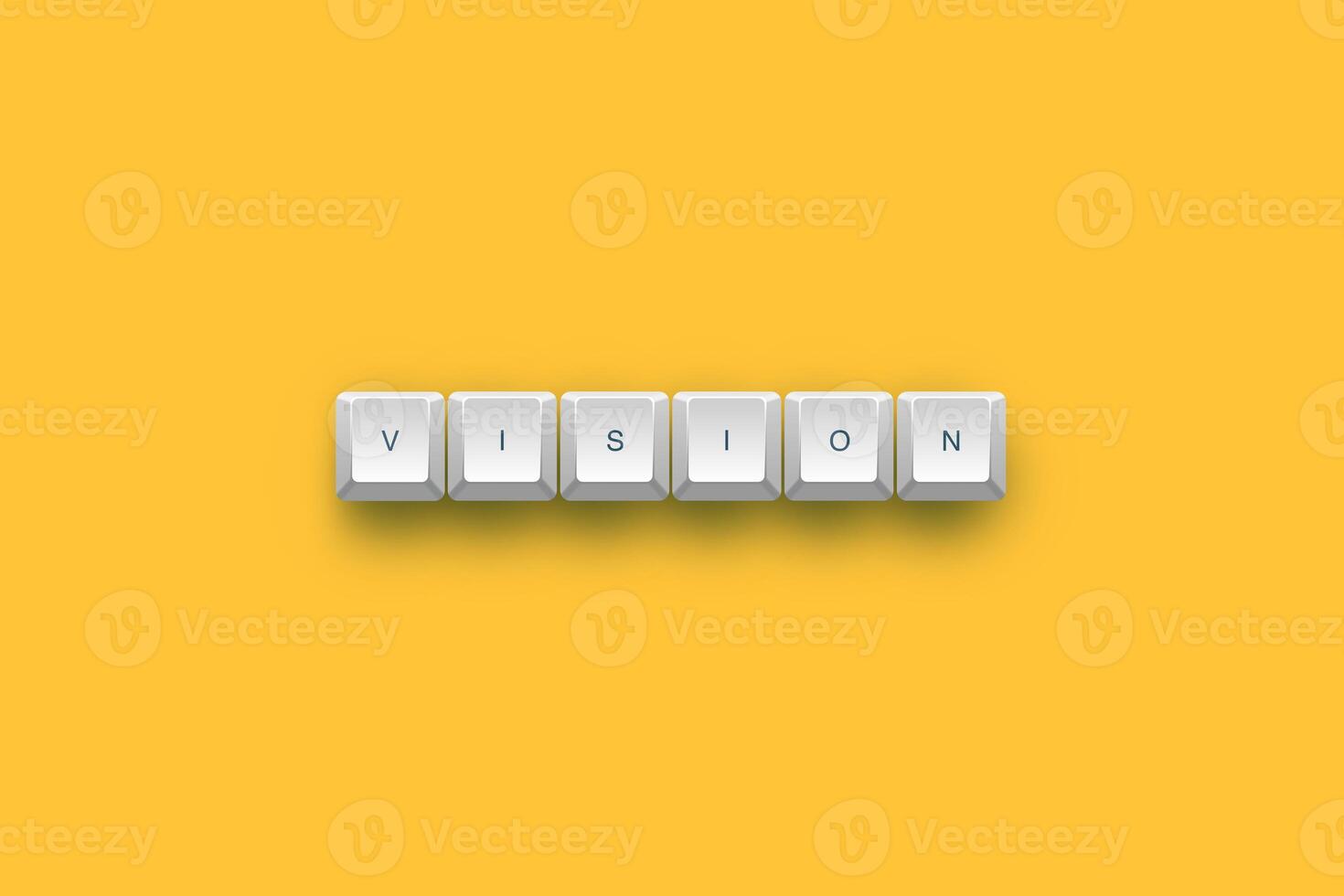 Vision text on a 3d keyboard button with shadow concept series photo