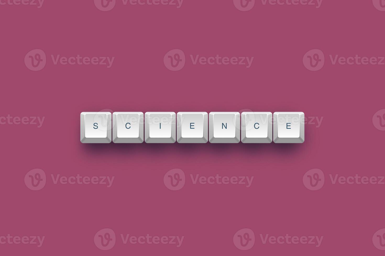 science text on a 3d keyboard button with shadow concept series photo