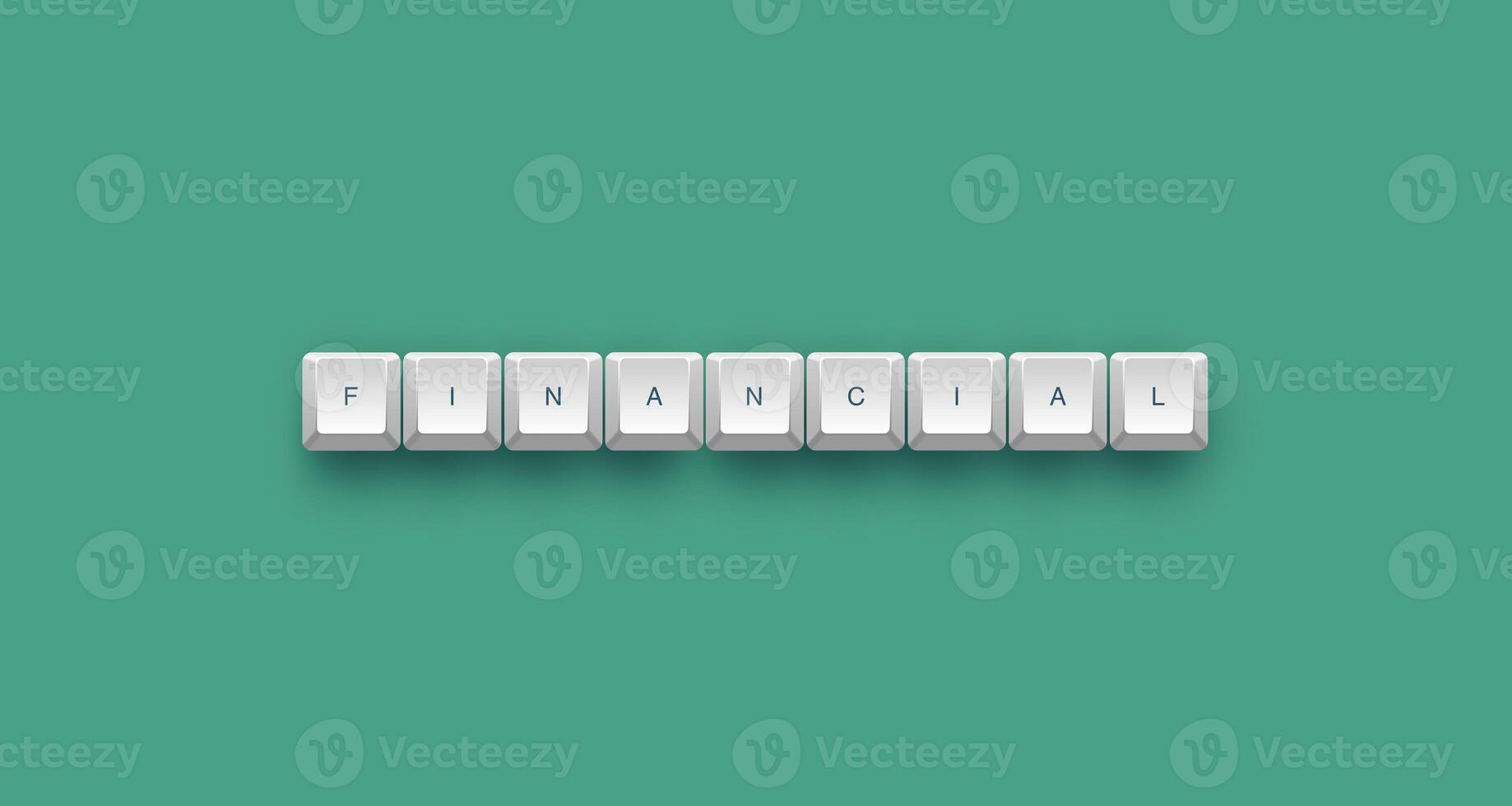 Financial text on a 3d keyboard button with shadow concept series photo