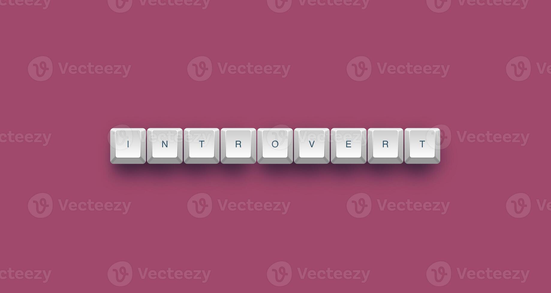 Introvert text on a 3d keyboard button with shadow concept series photo