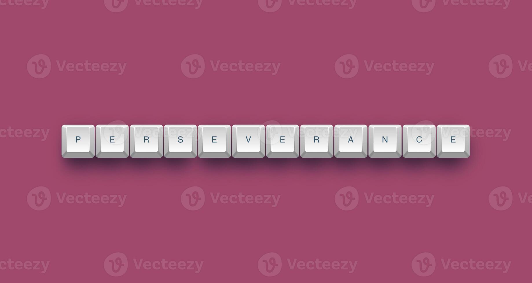 perseverance text on a 3d keyboard button with shadow concept series photo