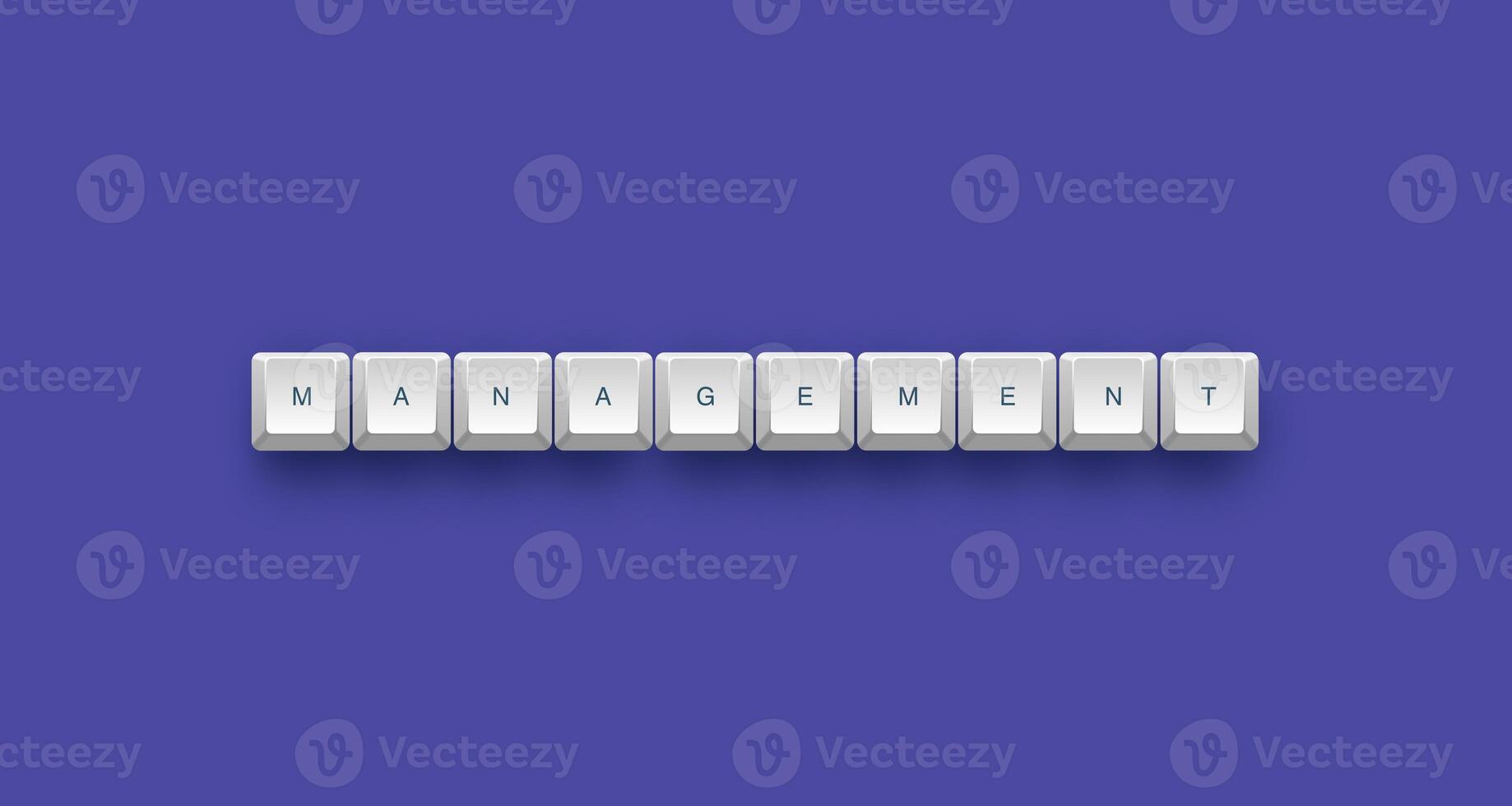 Management text on a 3d keyboard button with shadow concept series photo