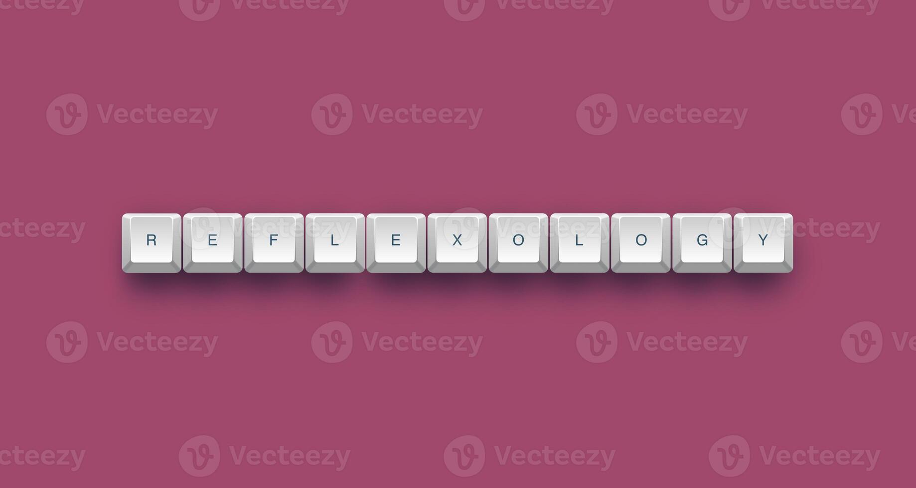 reflexology text on a 3d keyboard button with shadow concept series photo