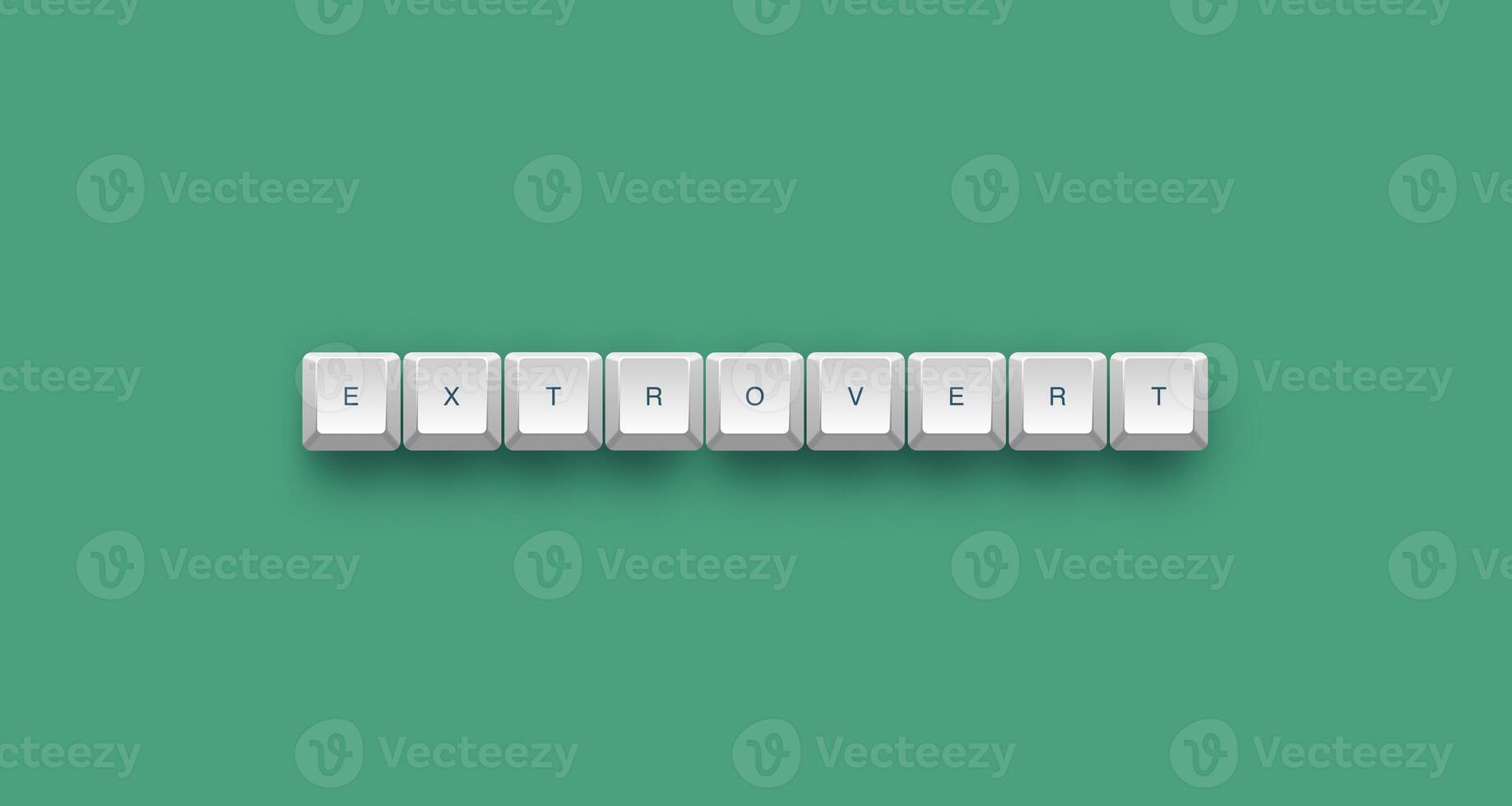 Extrovert text on a 3d keyboard button with shadow concept series photo