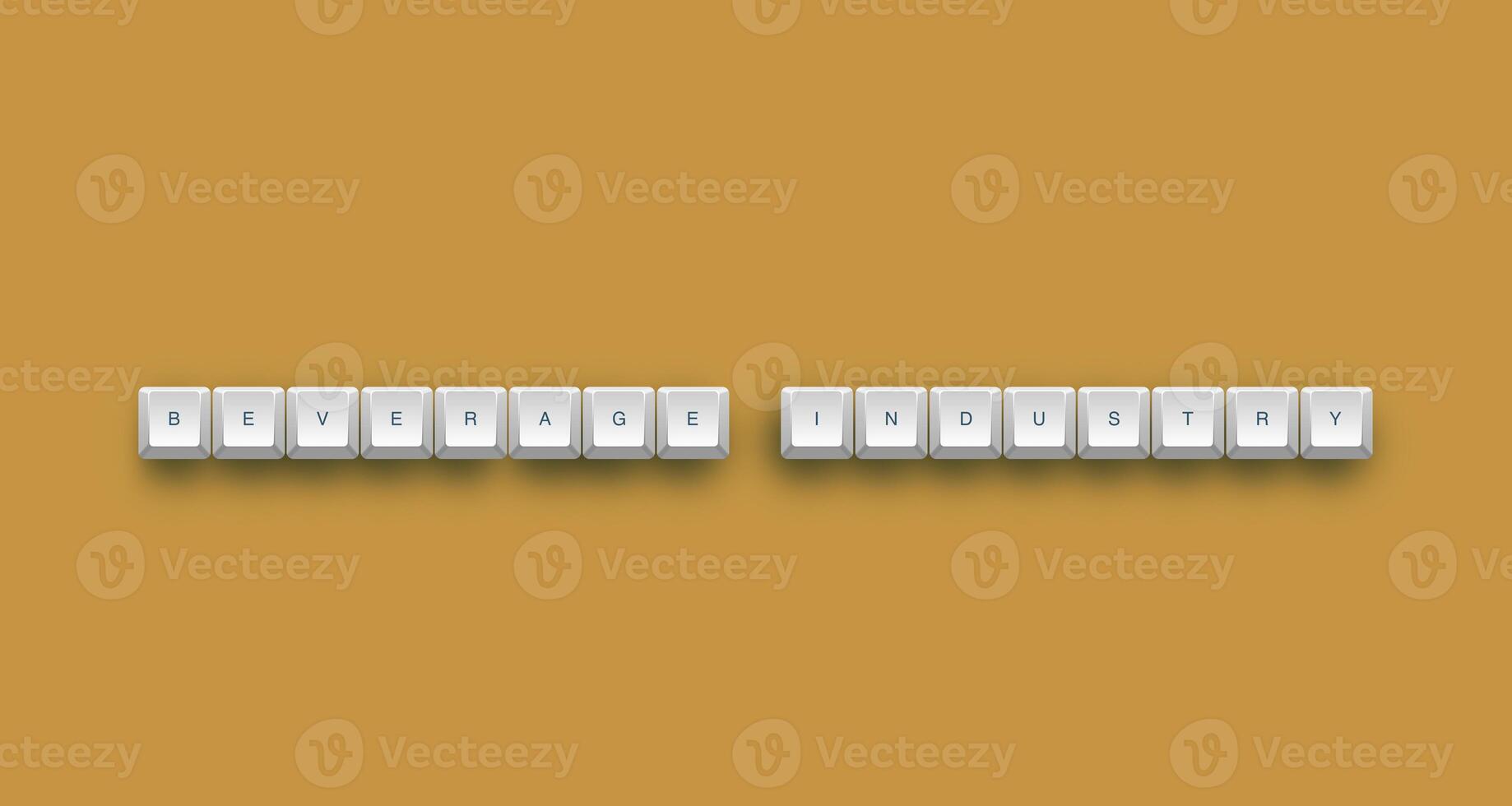 Beverage industry text on a 3d keyboard button with shadow concept series photo