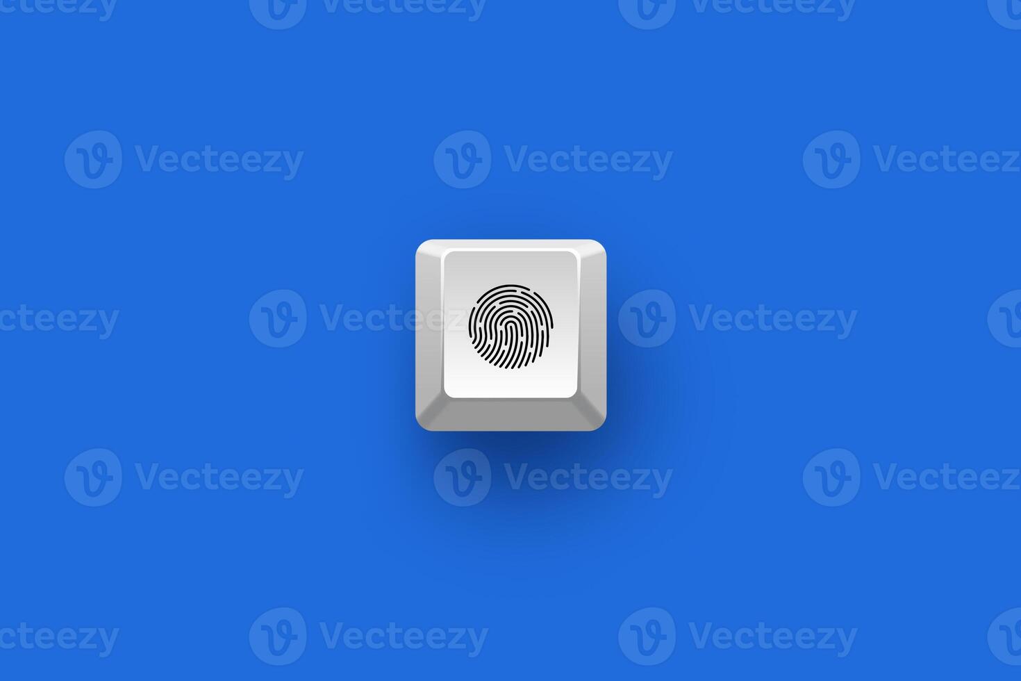 Fingerprint on a 3d keyboard button with shadow concept series photo