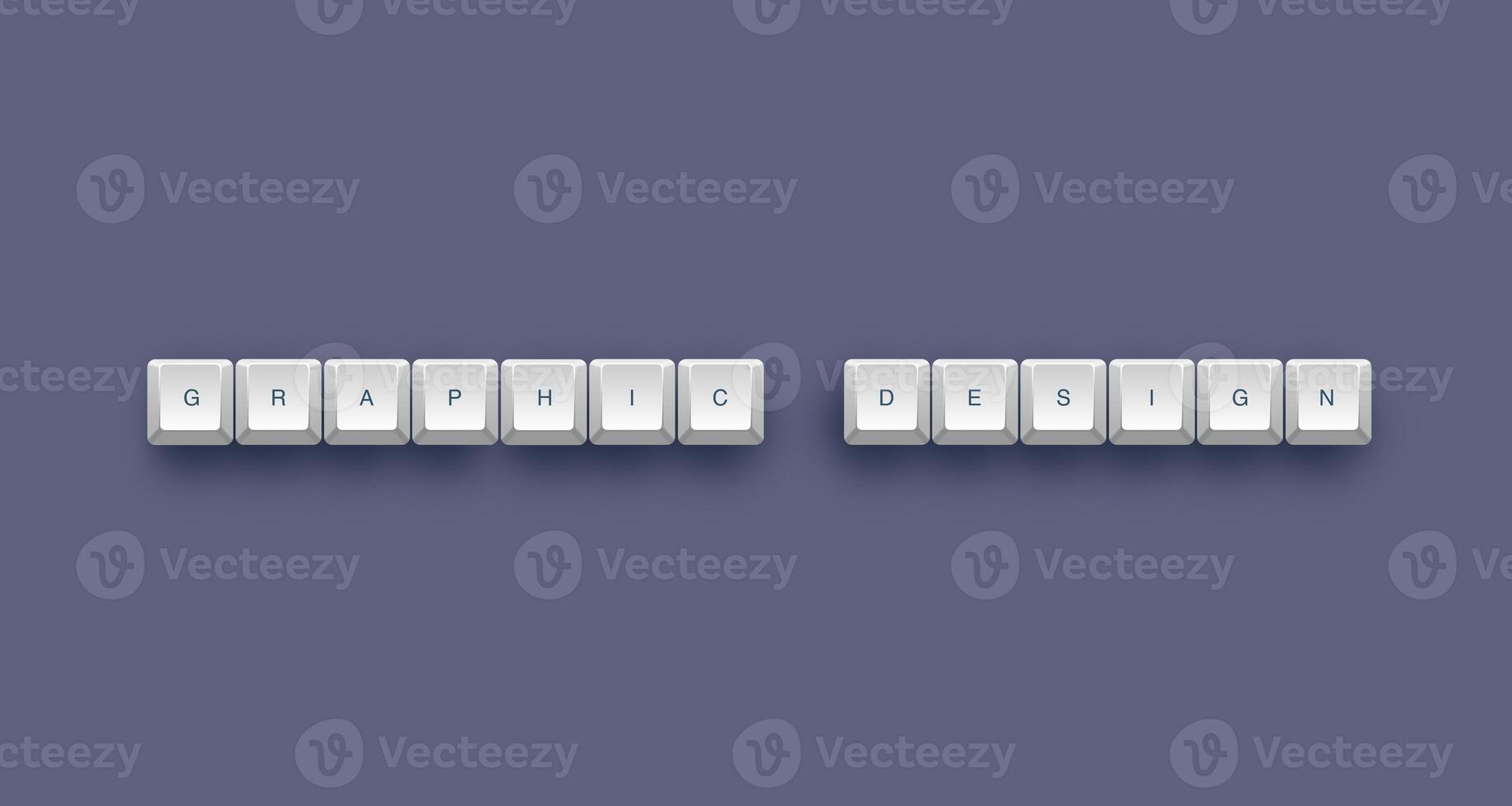 Graphic design text on a 3d keyboard button with shadow concept series photo