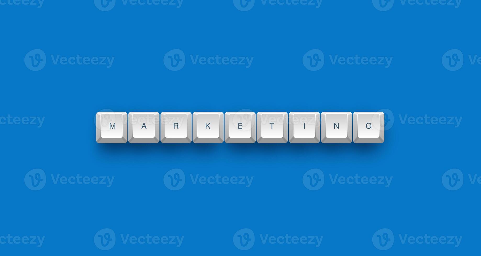 Marketing text on a 3d keyboard button with shadow concept series photo