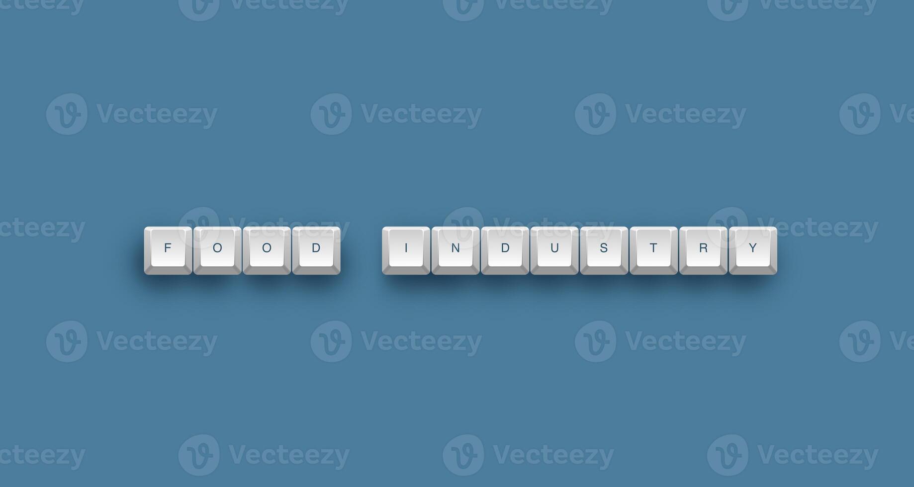 Food industry text on a 3d keyboard button with shadow concept series photo
