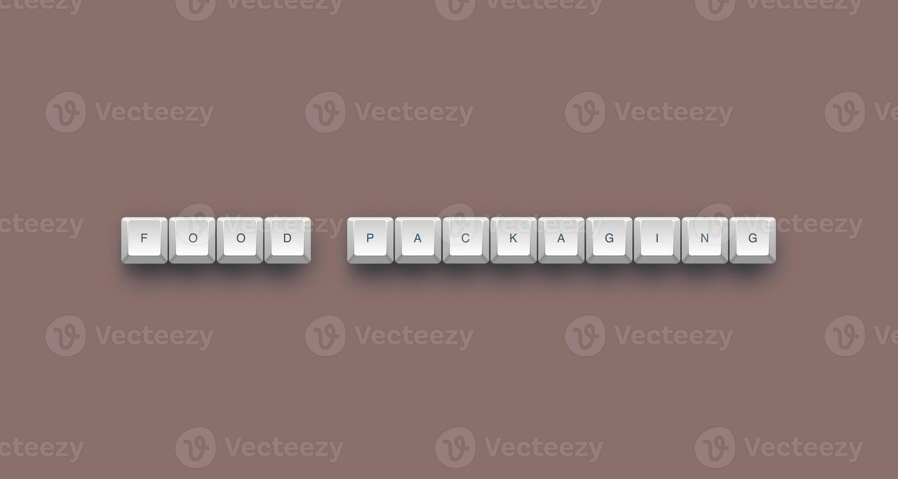 Food packaging text on a 3d keyboard button with shadow concept series photo