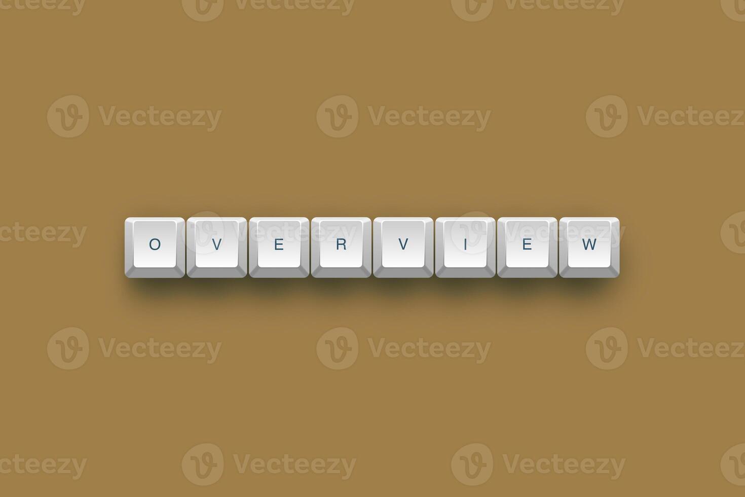 Overview text on a 3d keyboard button with shadow concept series photo