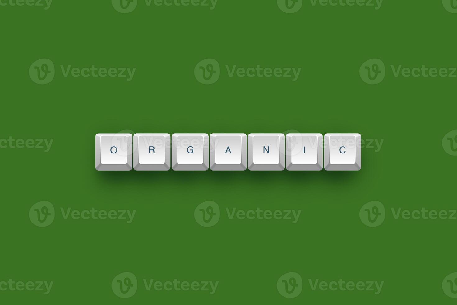 Organic text on a 3d keyboard button with shadow concept series photo