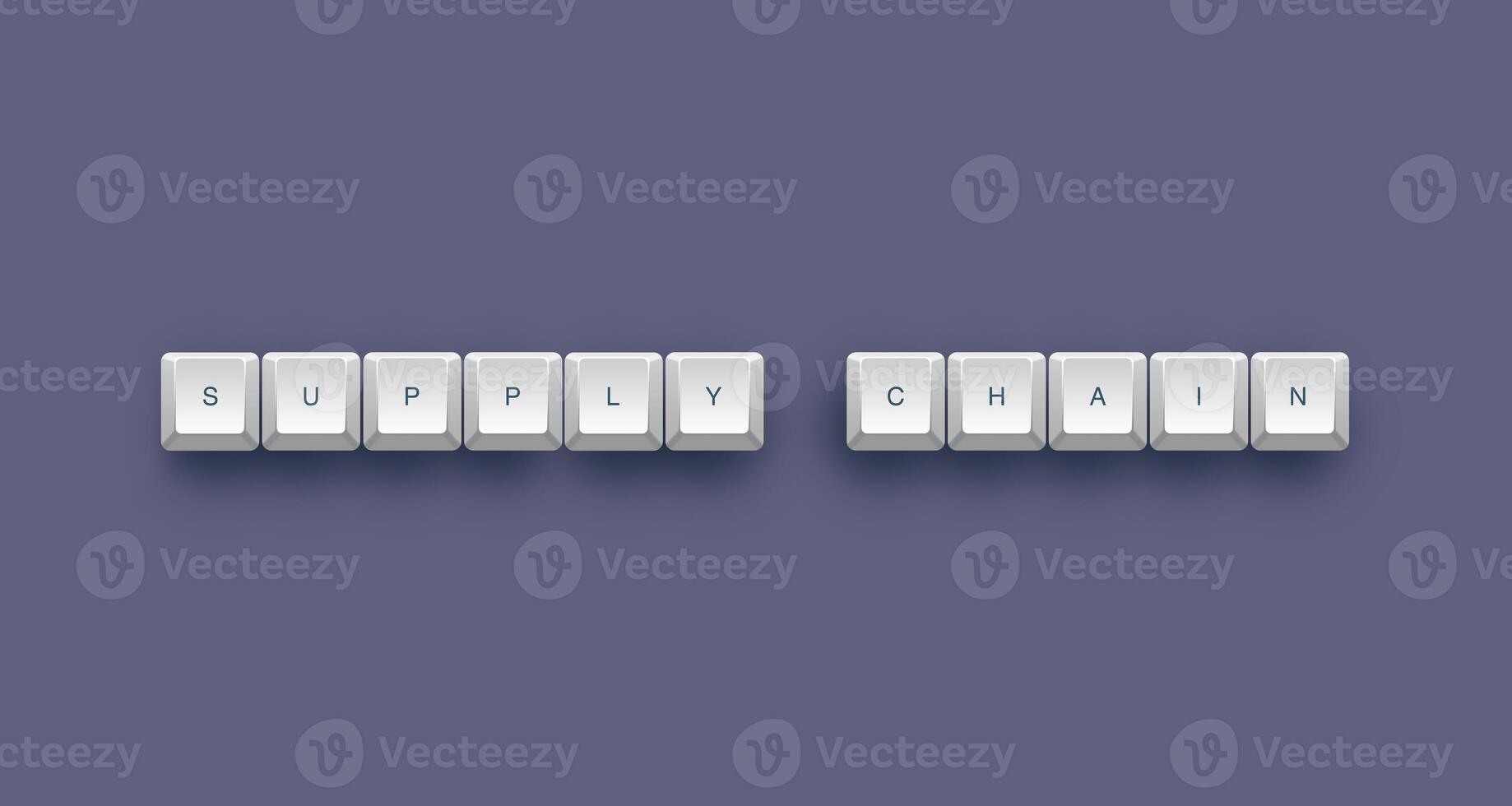 Supply chain text on a 3d keyboard button with shadow concept series photo