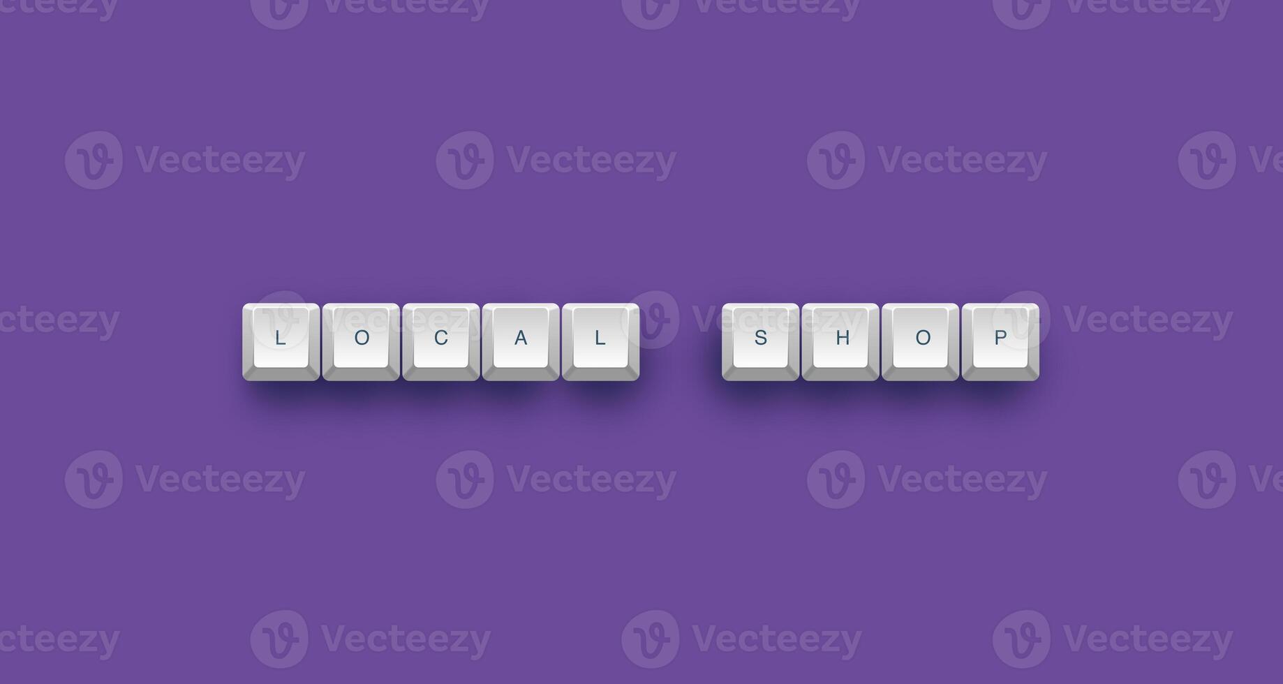 Local shop text on a 3d keyboard button with shadow concept series photo