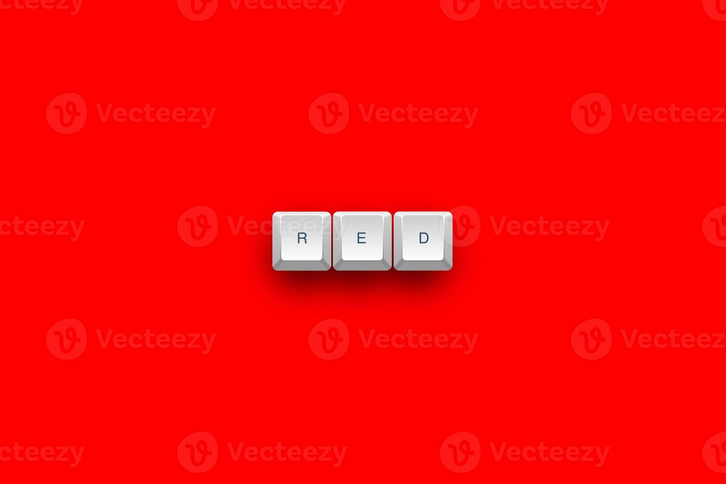Red text on a 3d keyboard button with shadow concept series photo