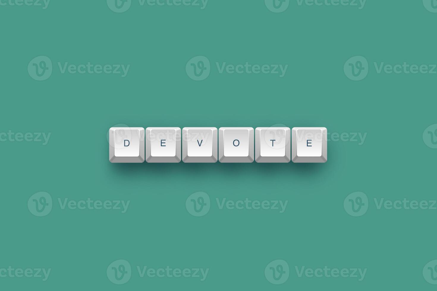 Devote text on a 3d keyboard button with shadow concept series photo