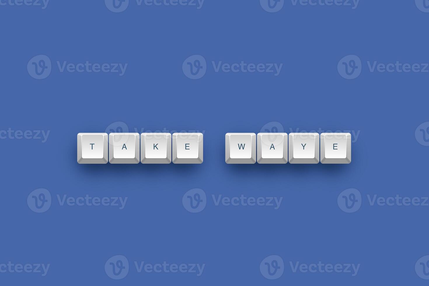 Take away text on a 3d keyboard button with shadow concept series photo