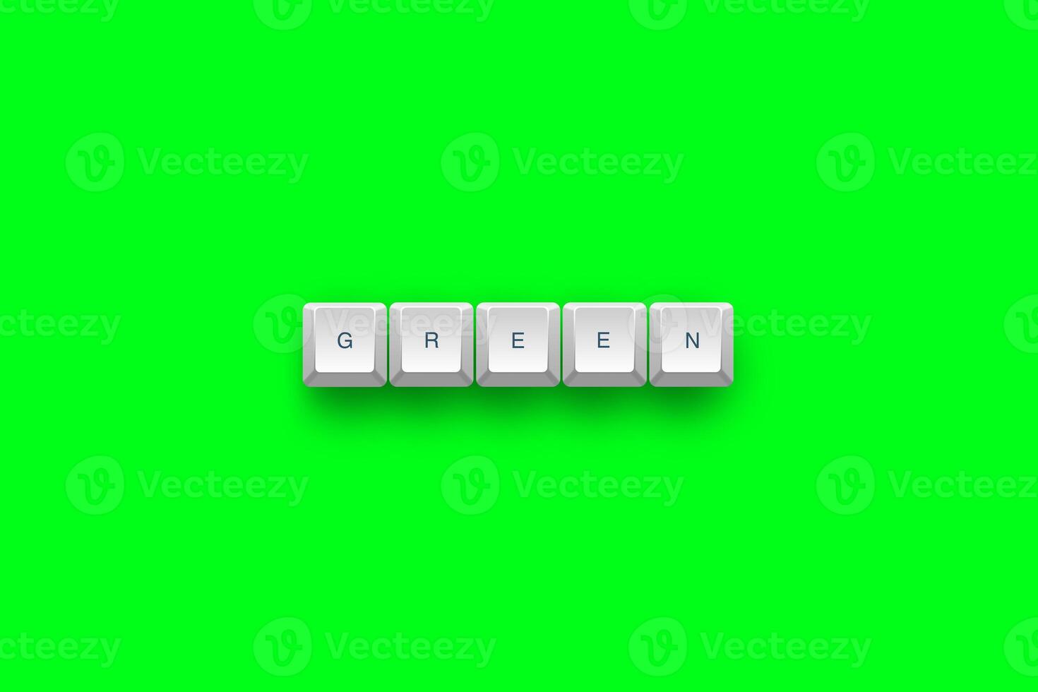 Green text on a 3d keyboard button with shadow concept series 1922 photo