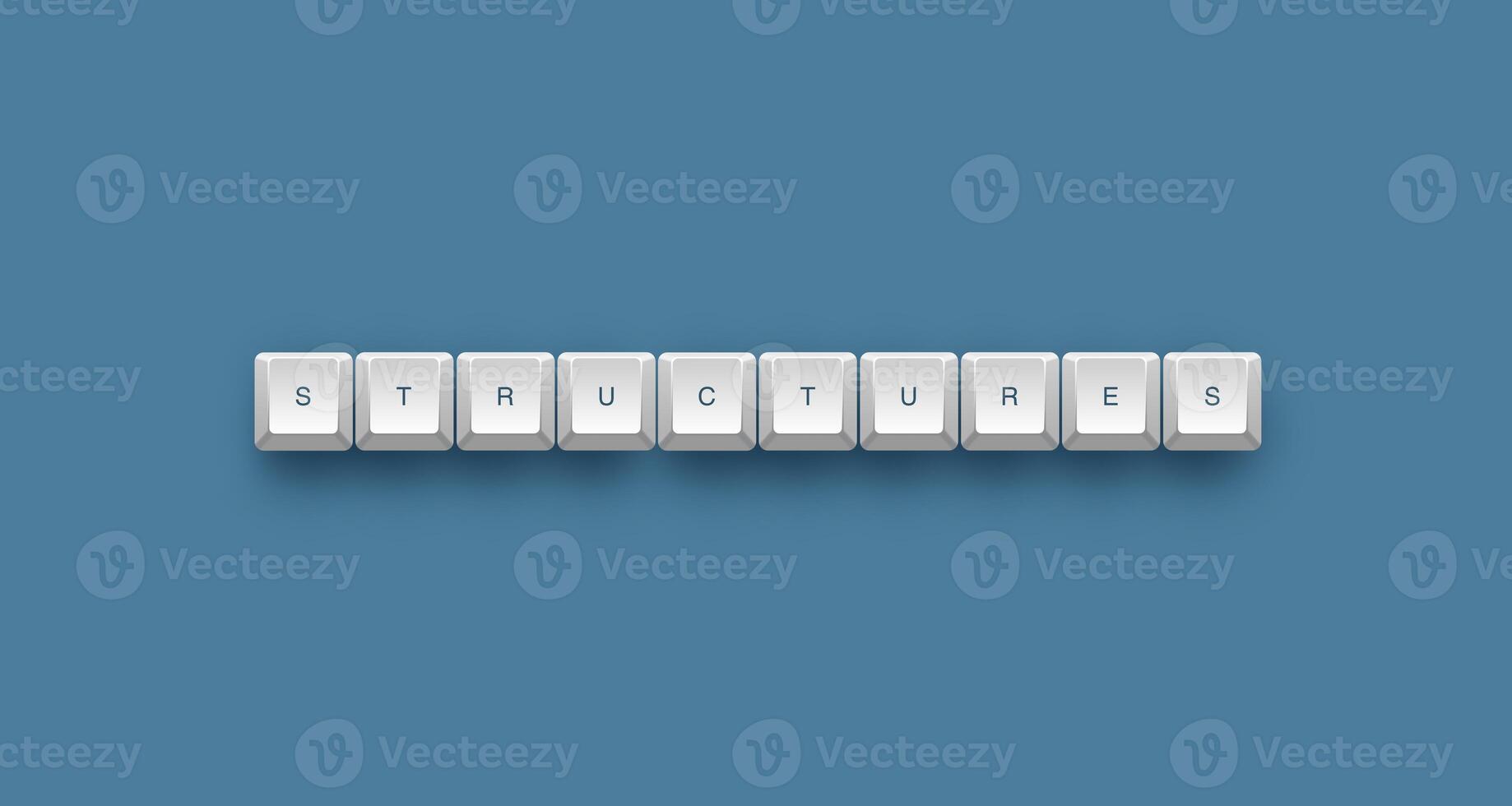 Structures text on a 3d keyboard button with shadow concept series 1914 photo