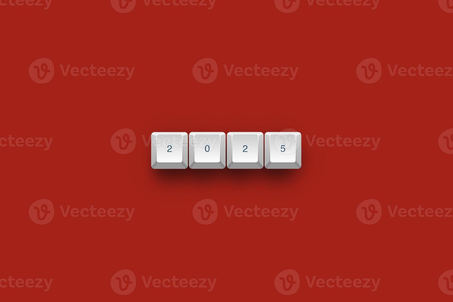 2025 text on a 3d keyboard button with shadow concept series photo