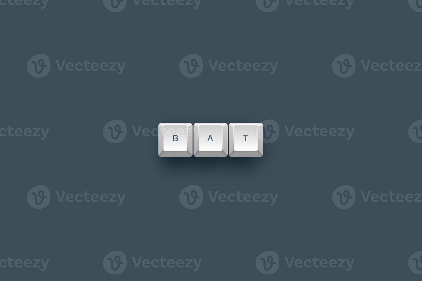 bat text on a 3d keyboard button with shadow concept series photo