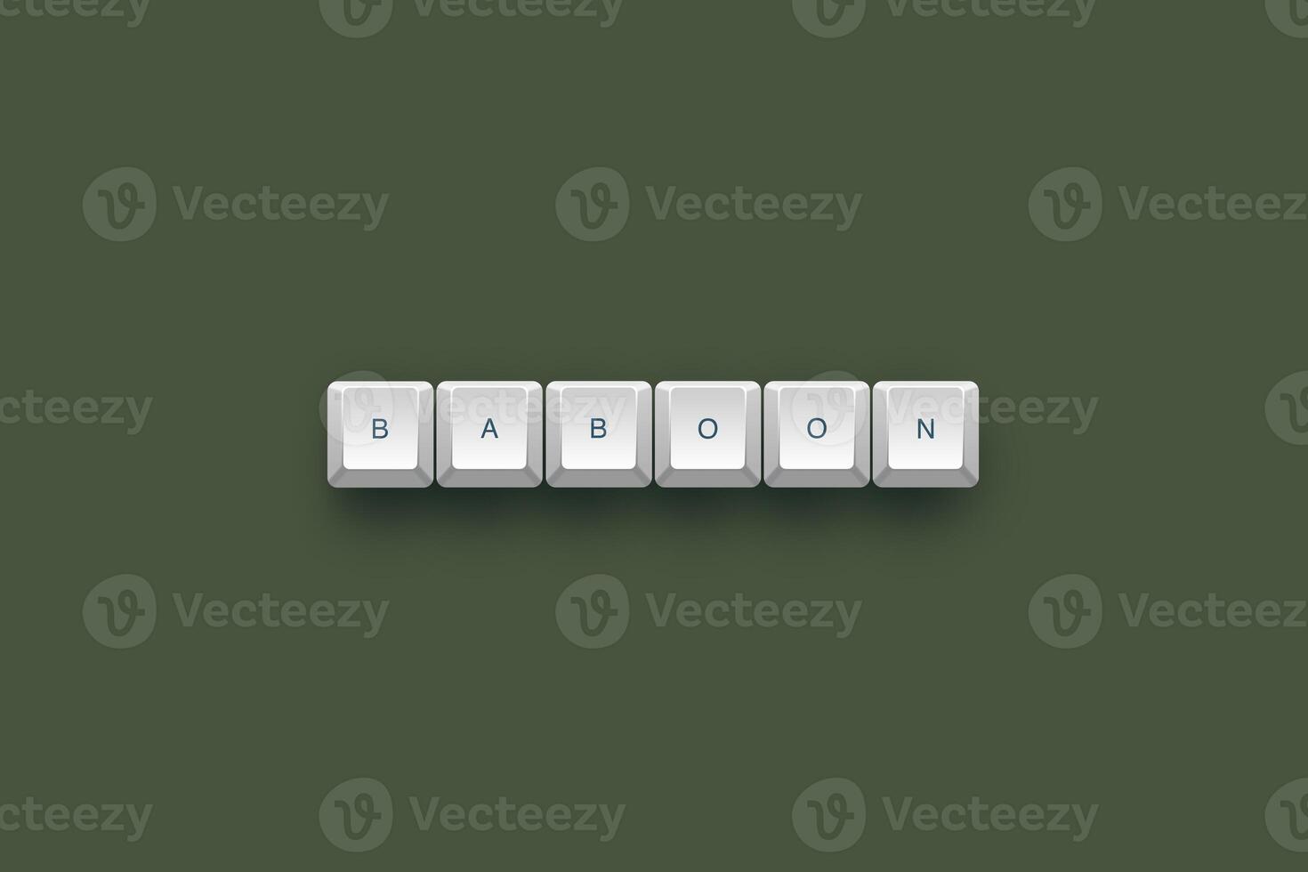 Baboon text on a 3d keyboard button with shadow concept series photo