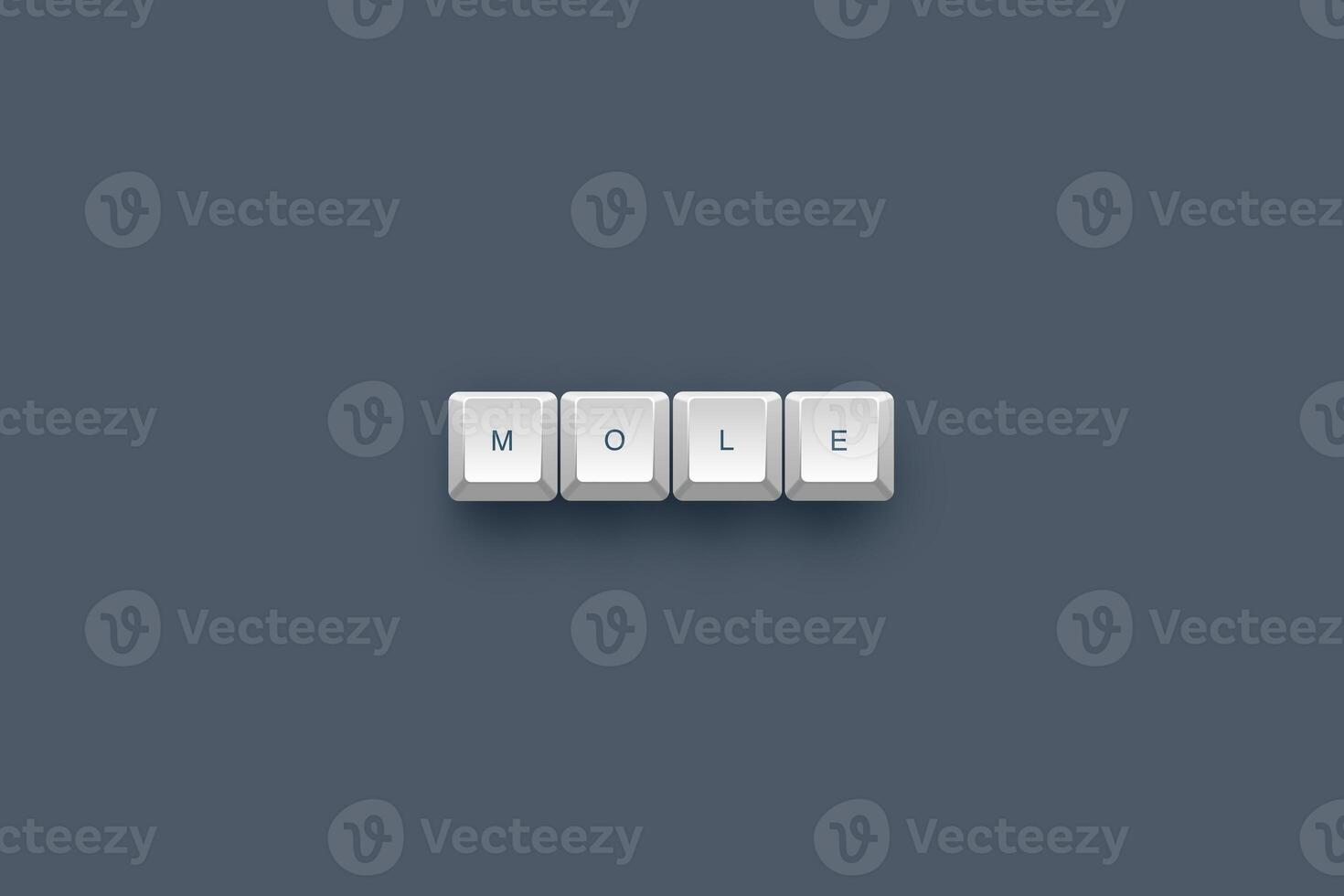 Mole text on a 3d keyboard button with shadow concept series photo