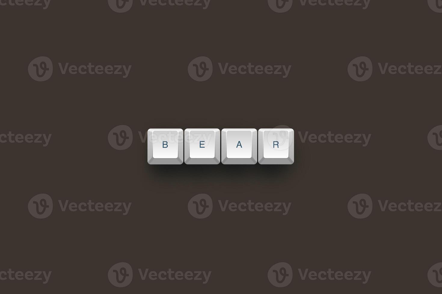 Bear text on a 3d keyboard button with shadow concept series photo