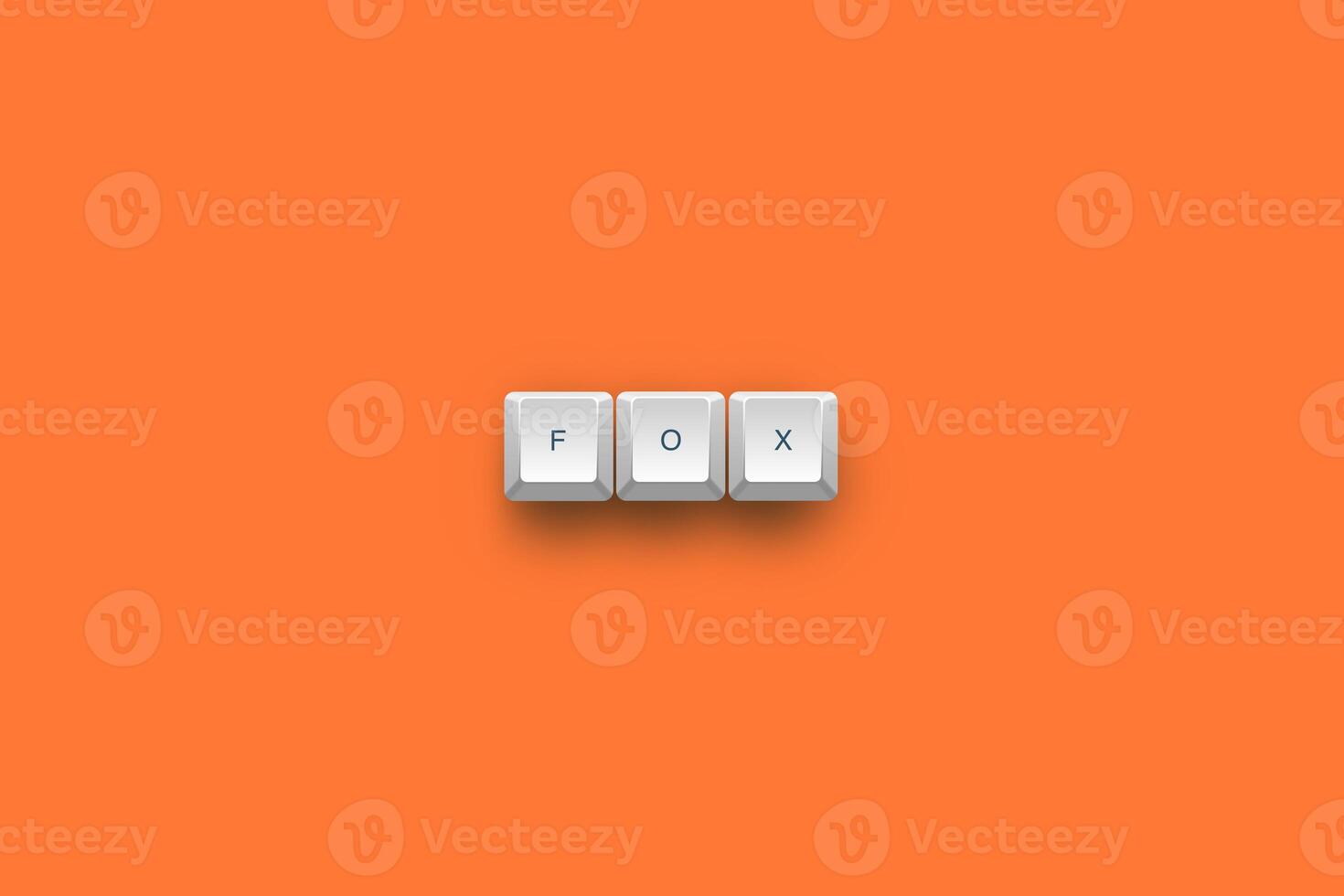 Fox text on a 3d keyboard button with shadow concept series photo