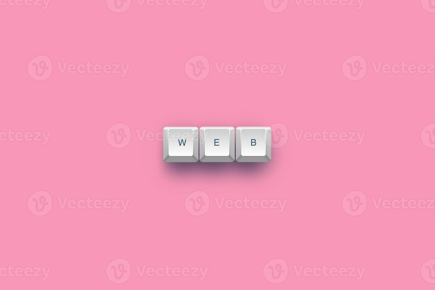 Web text on a 3d keyboard button with shadow concept series photo
