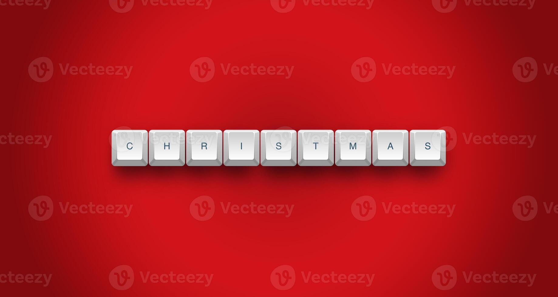 Christmas text on a 3d keyboard button with shadow concept series photo