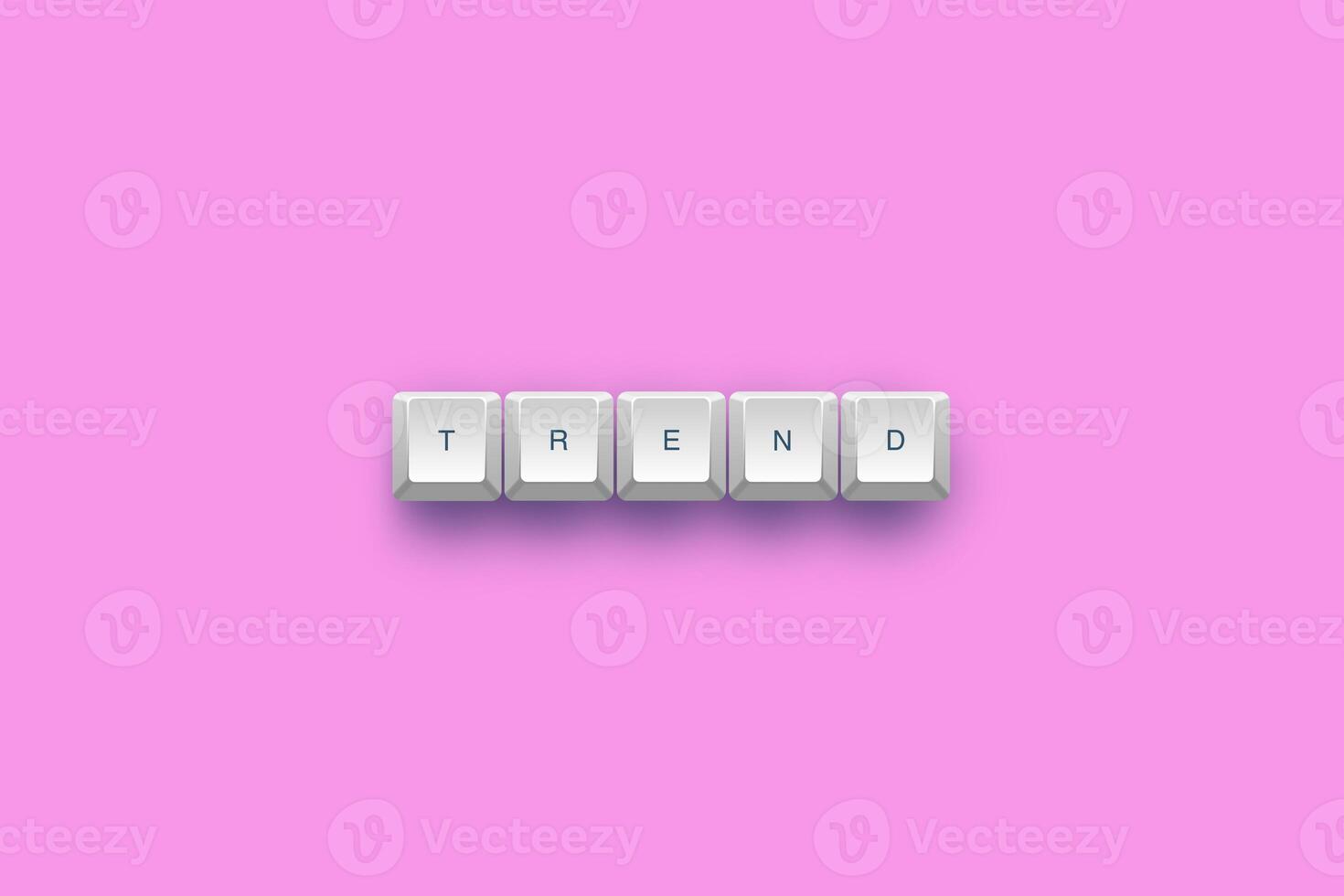 Trend text on a 3d keyboard button with shadow concept series photo
