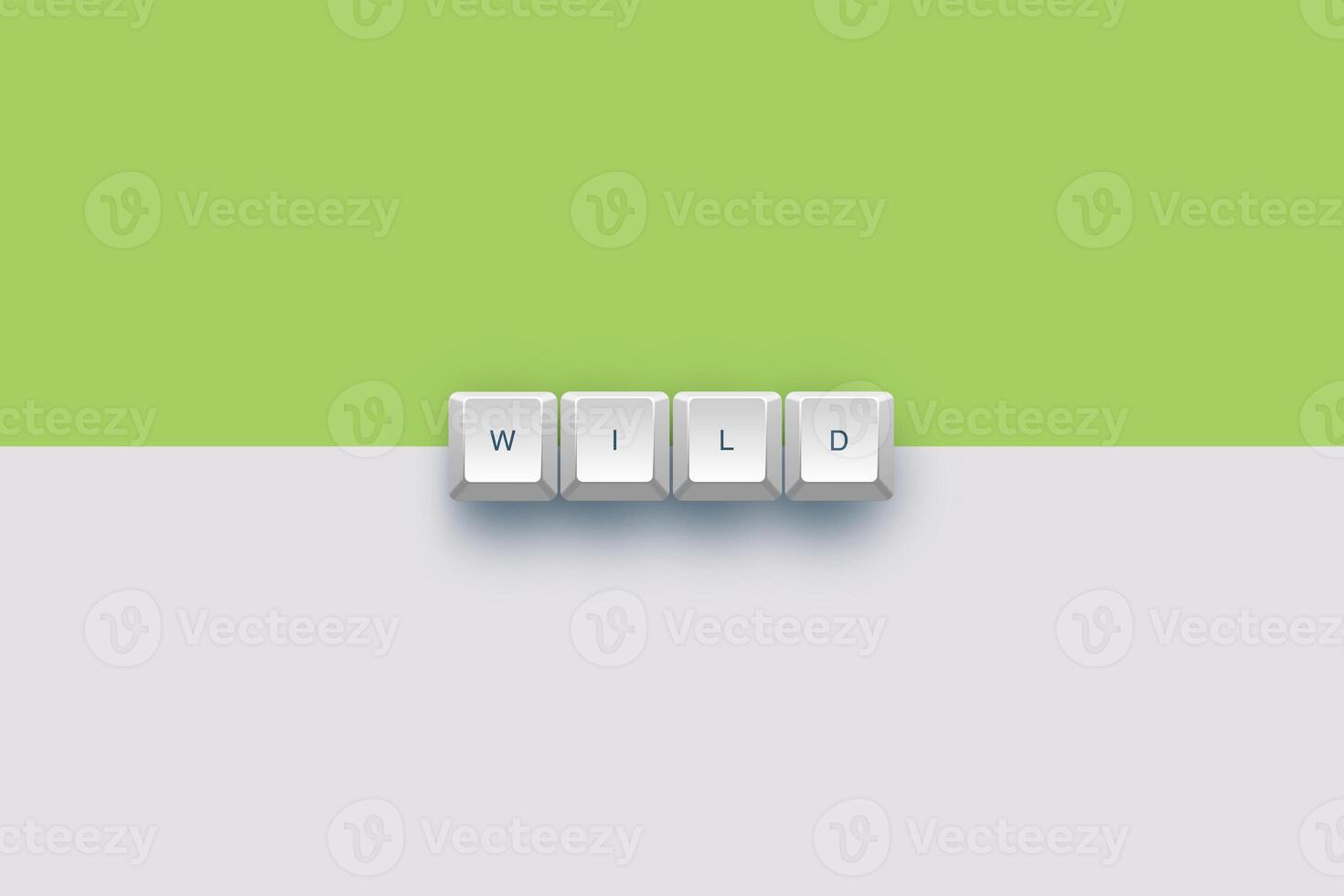Wild text on a 3d keyboard button with shadow concept series photo