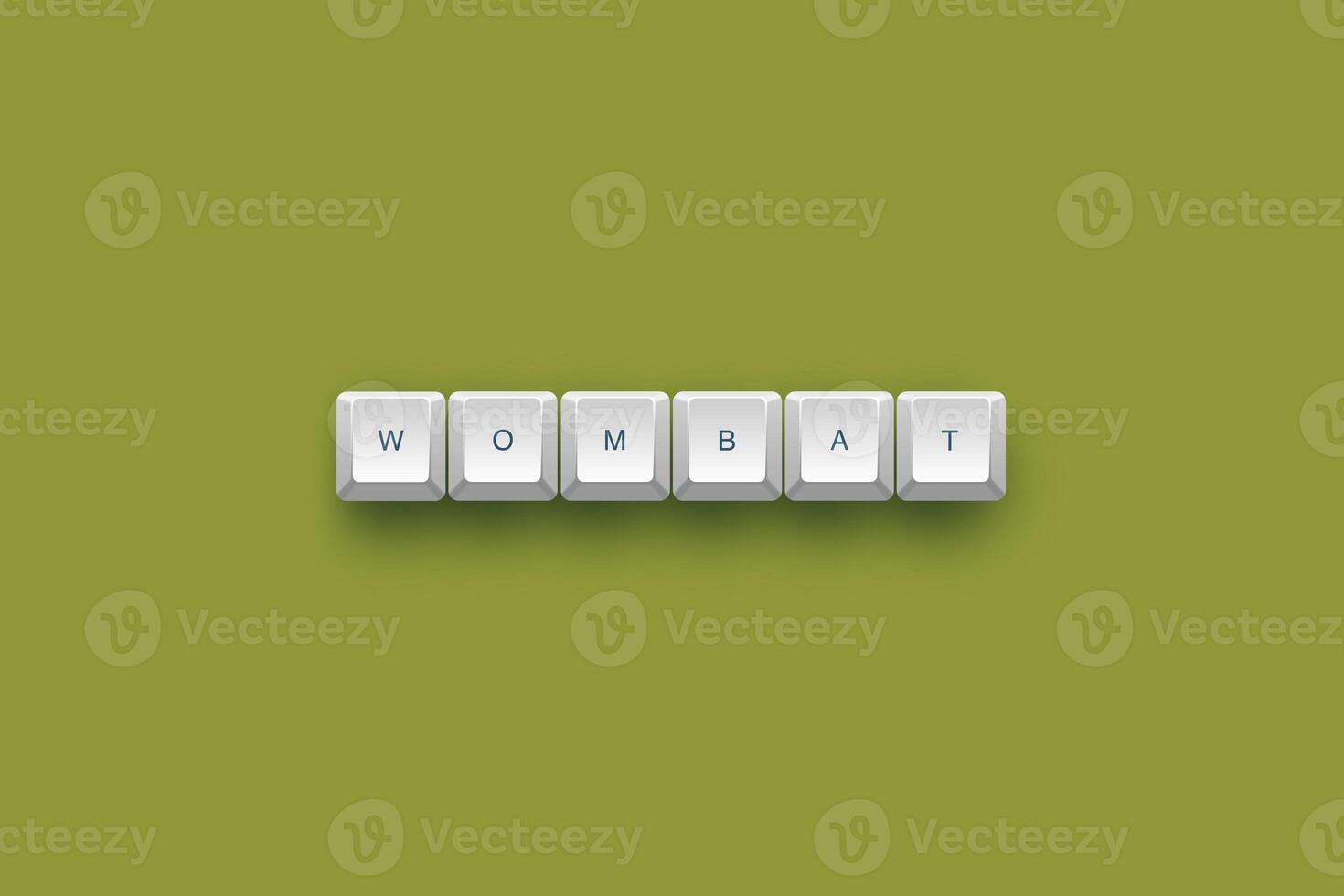 Wombat text on a 3d keyboard button with shadow concept series photo