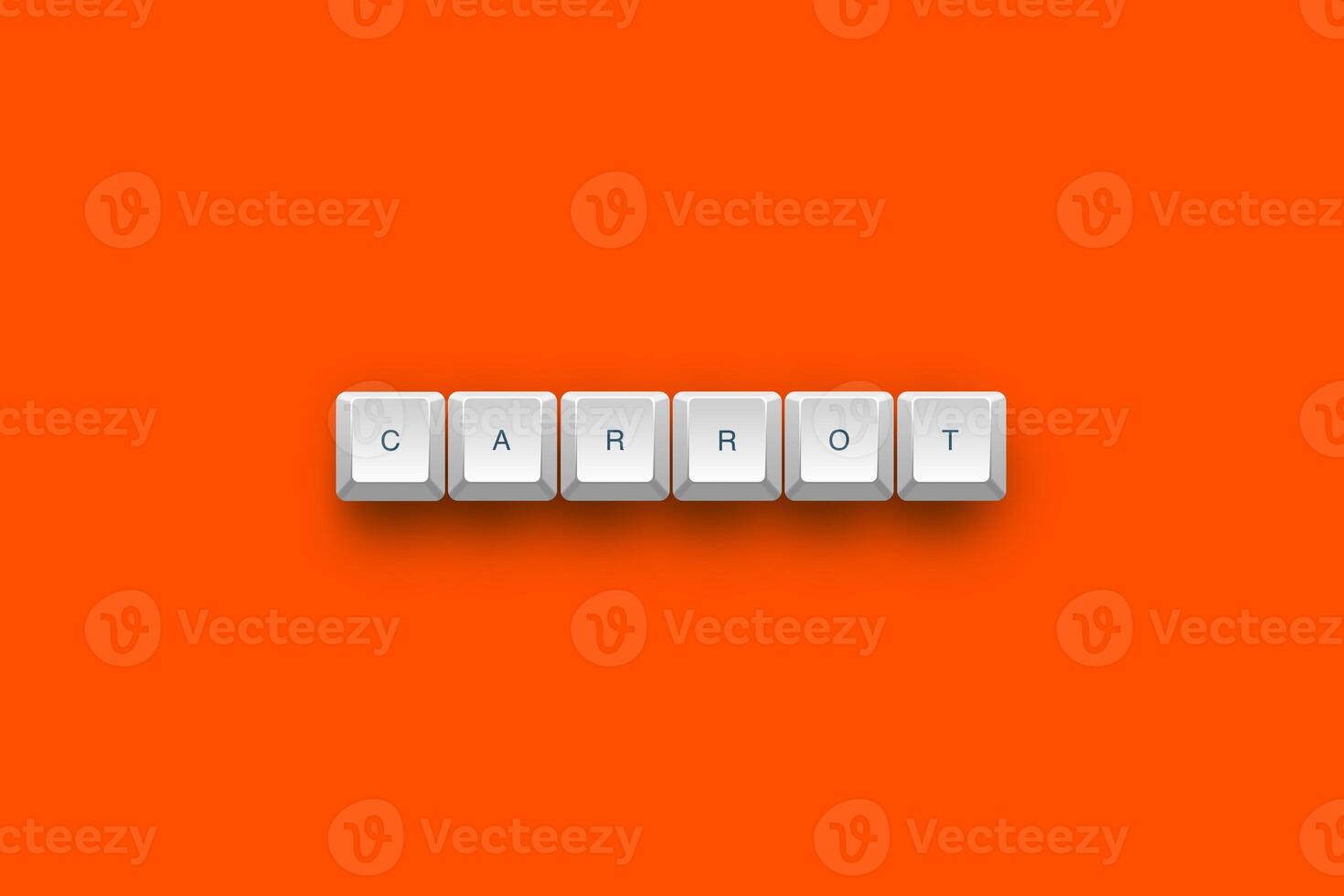 Carrot text on a 3d keyboard button with shadow concept series photo