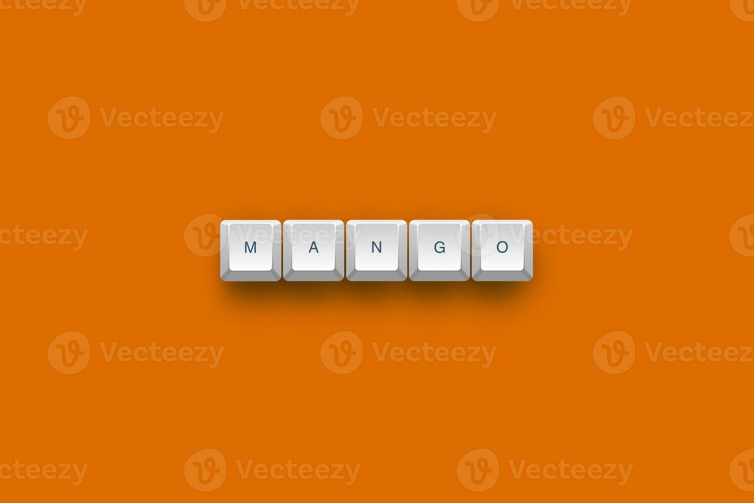 Mango text on a 3d keyboard button with shadow concept series photo