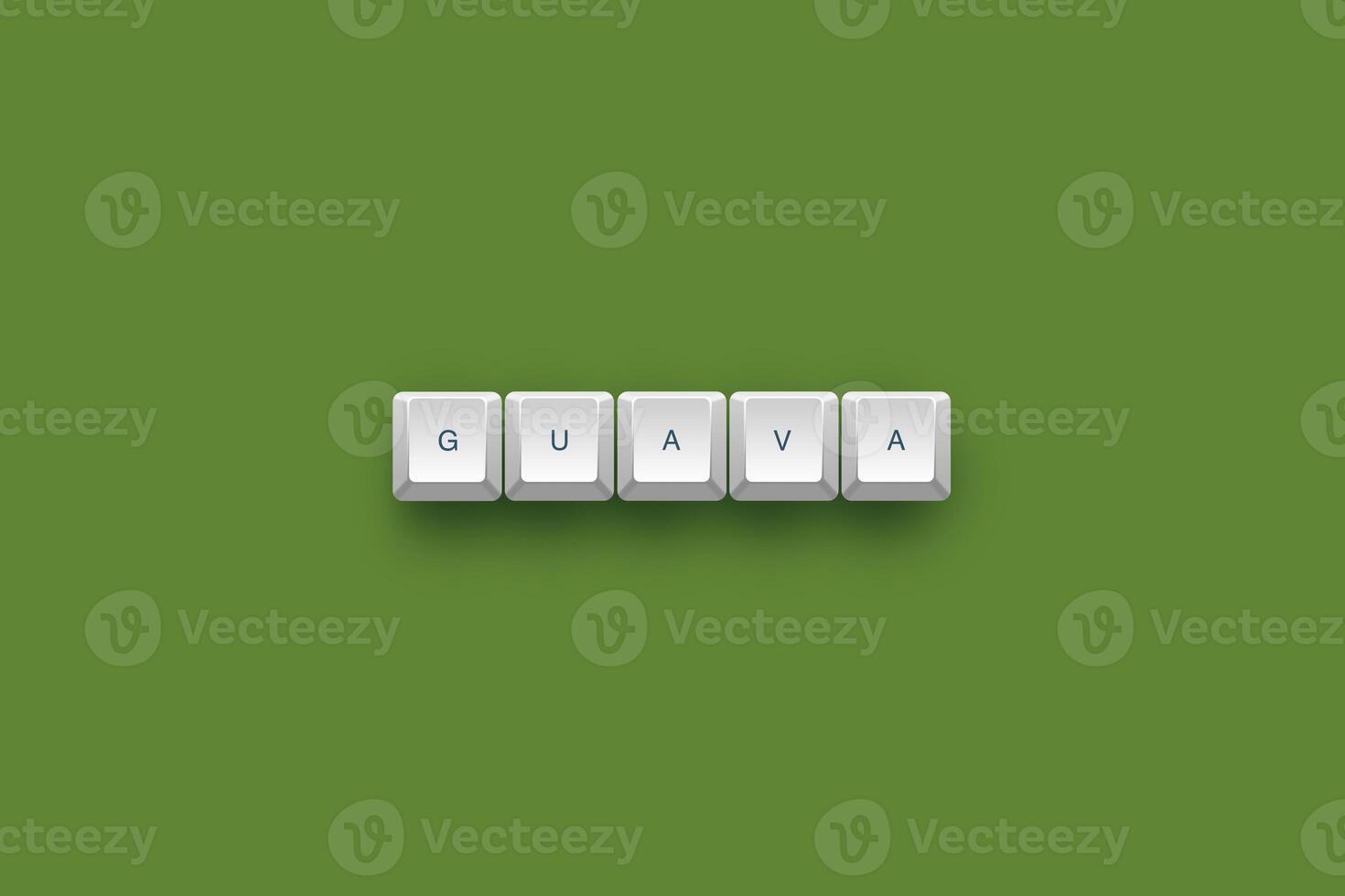 Guava text on a 3d keyboard button with shadow concept series photo