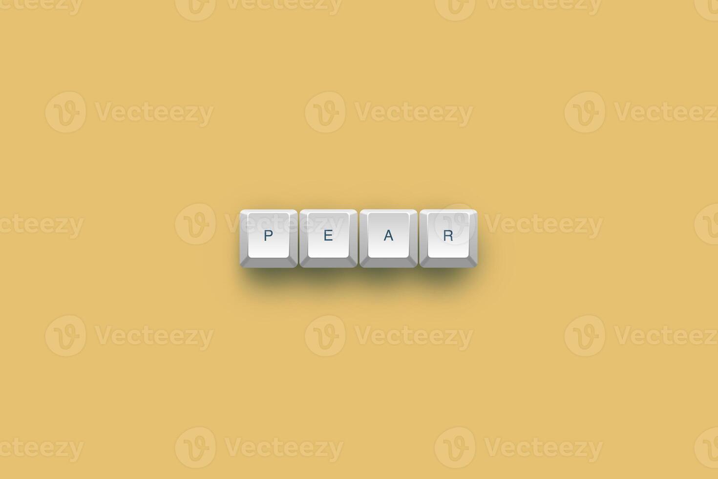 Pear text on a 3d keyboard button with shadow concept series photo