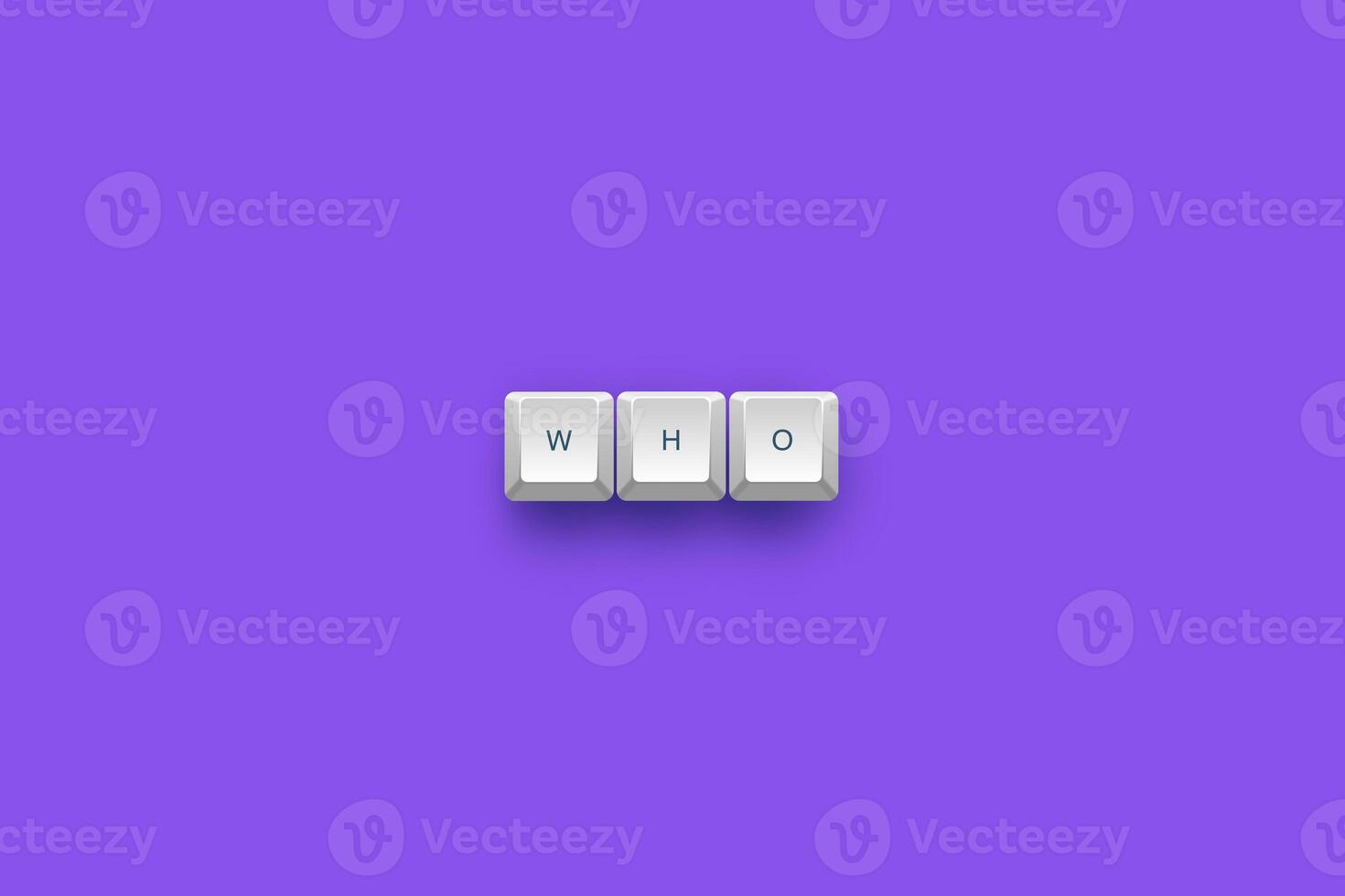 Who text on a 3d keyboard button with shadow concept series photo