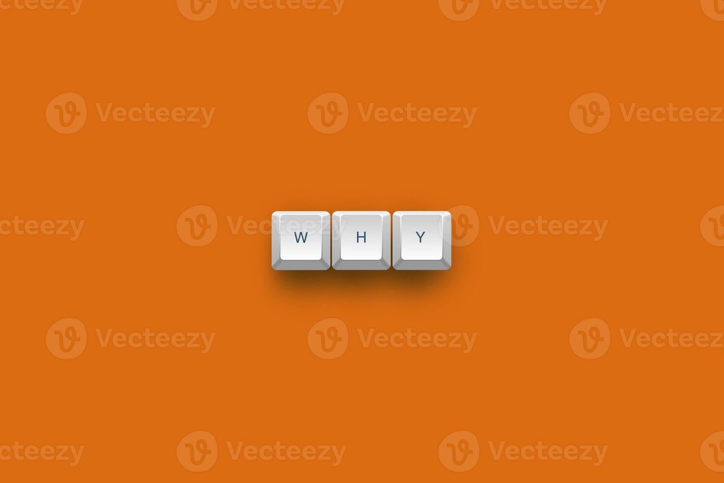 Why text on a 3d keyboard button with shadow concept series photo