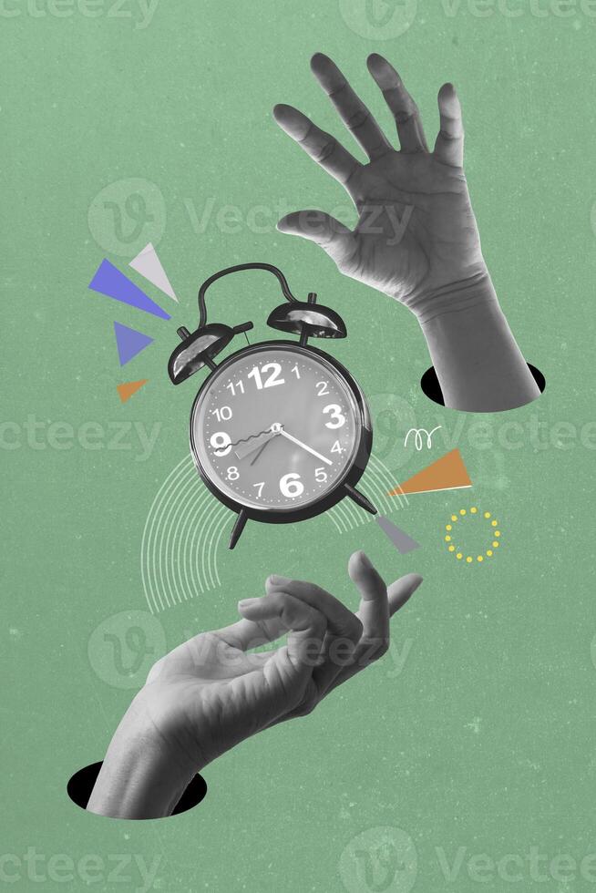 Arm palm classic vintage clock isolated. Vintage Paper Background photo