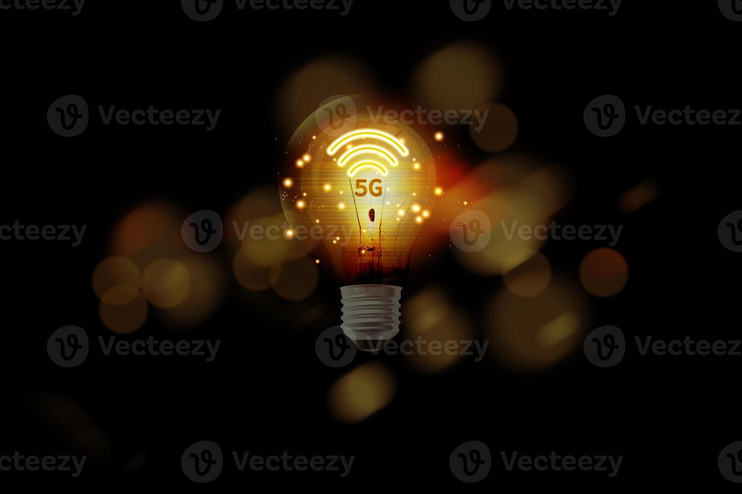 a light bulb with a glowing light bulb on it photo