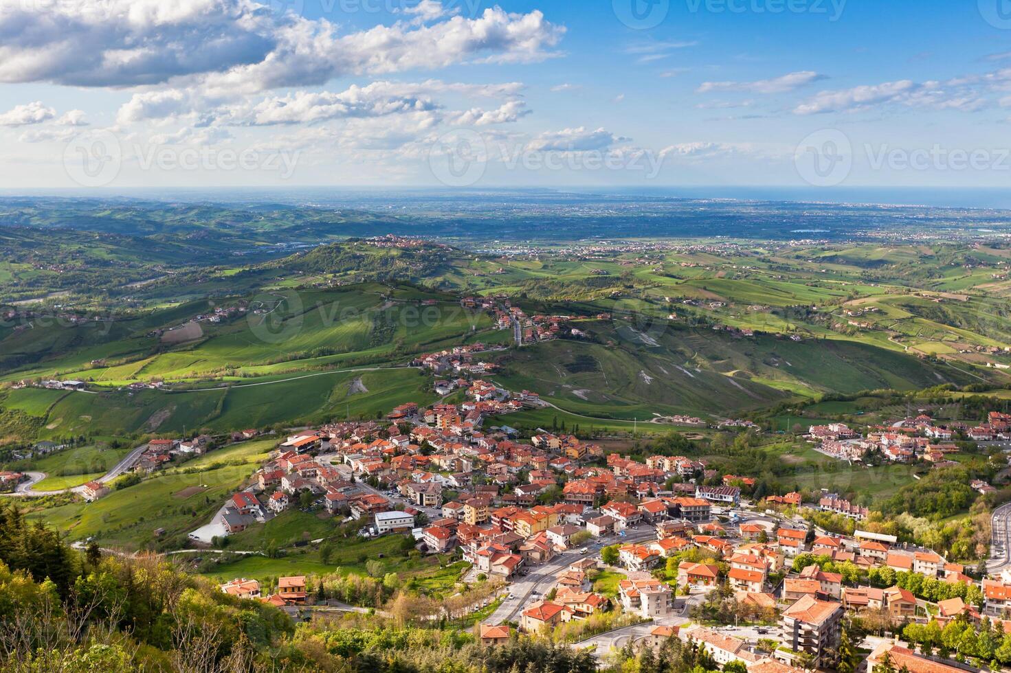 Modern San Marino Suburban districts view from above photo