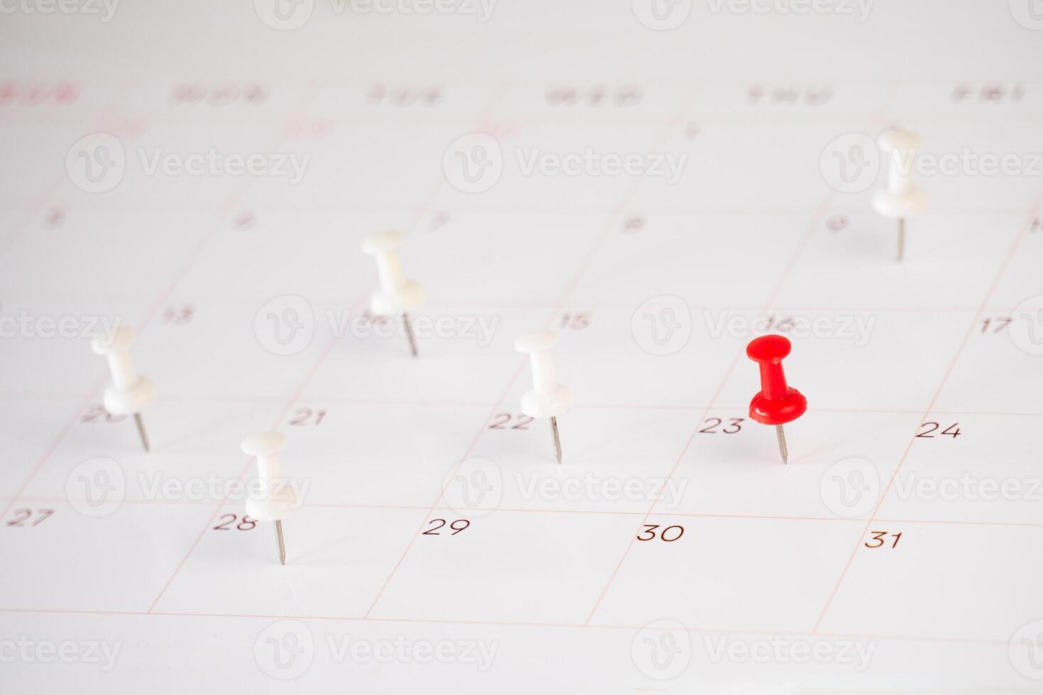 Important days with red and white pins photo
