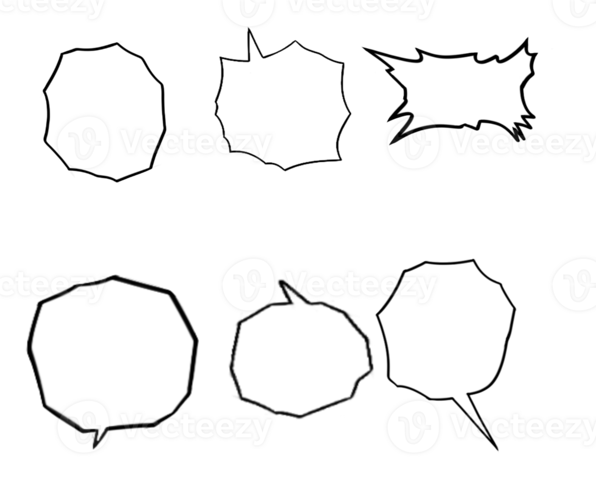 Set of Comic Style Speech empty Bubbles png