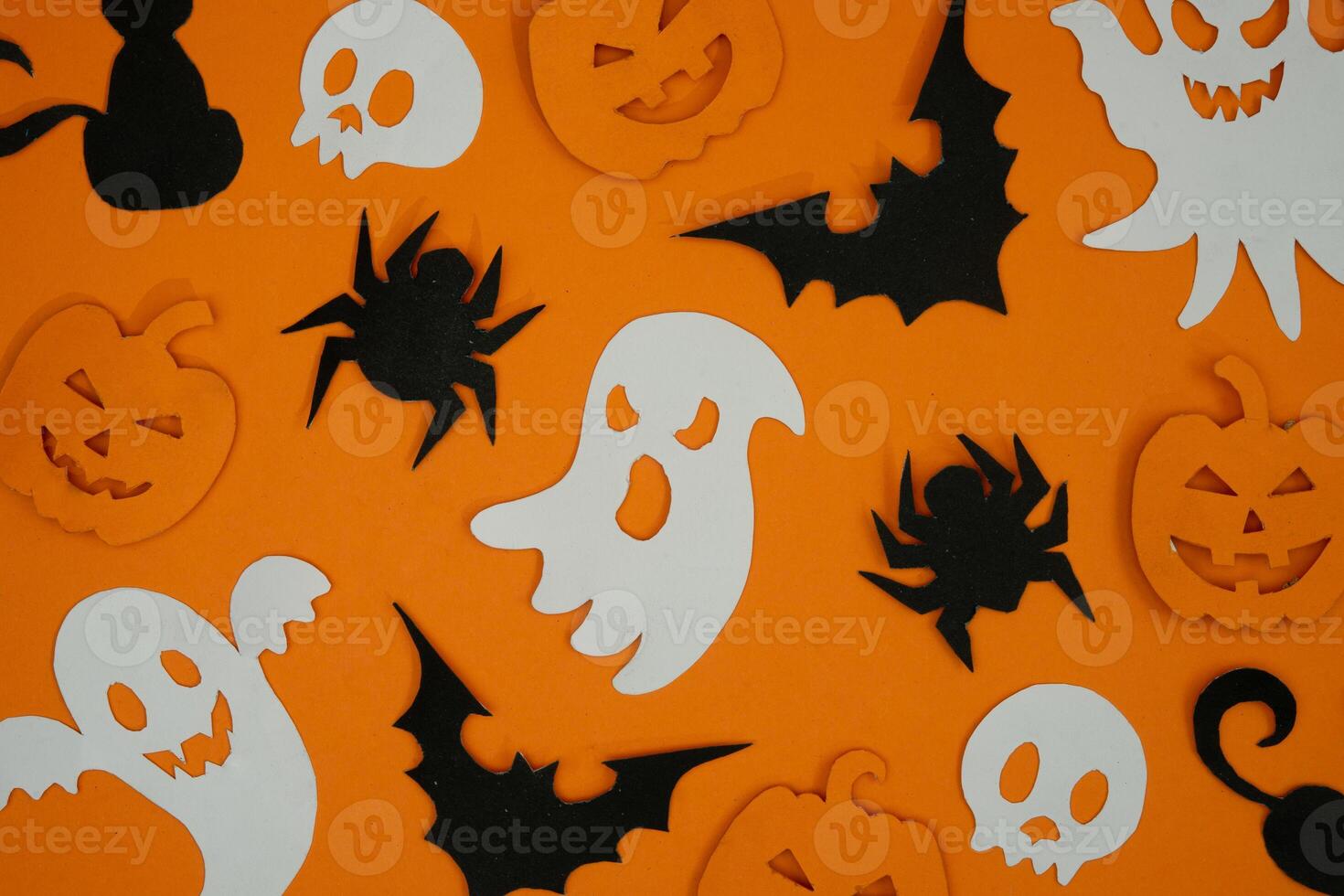 Halloween background with ghost and pumpkin pattern photo