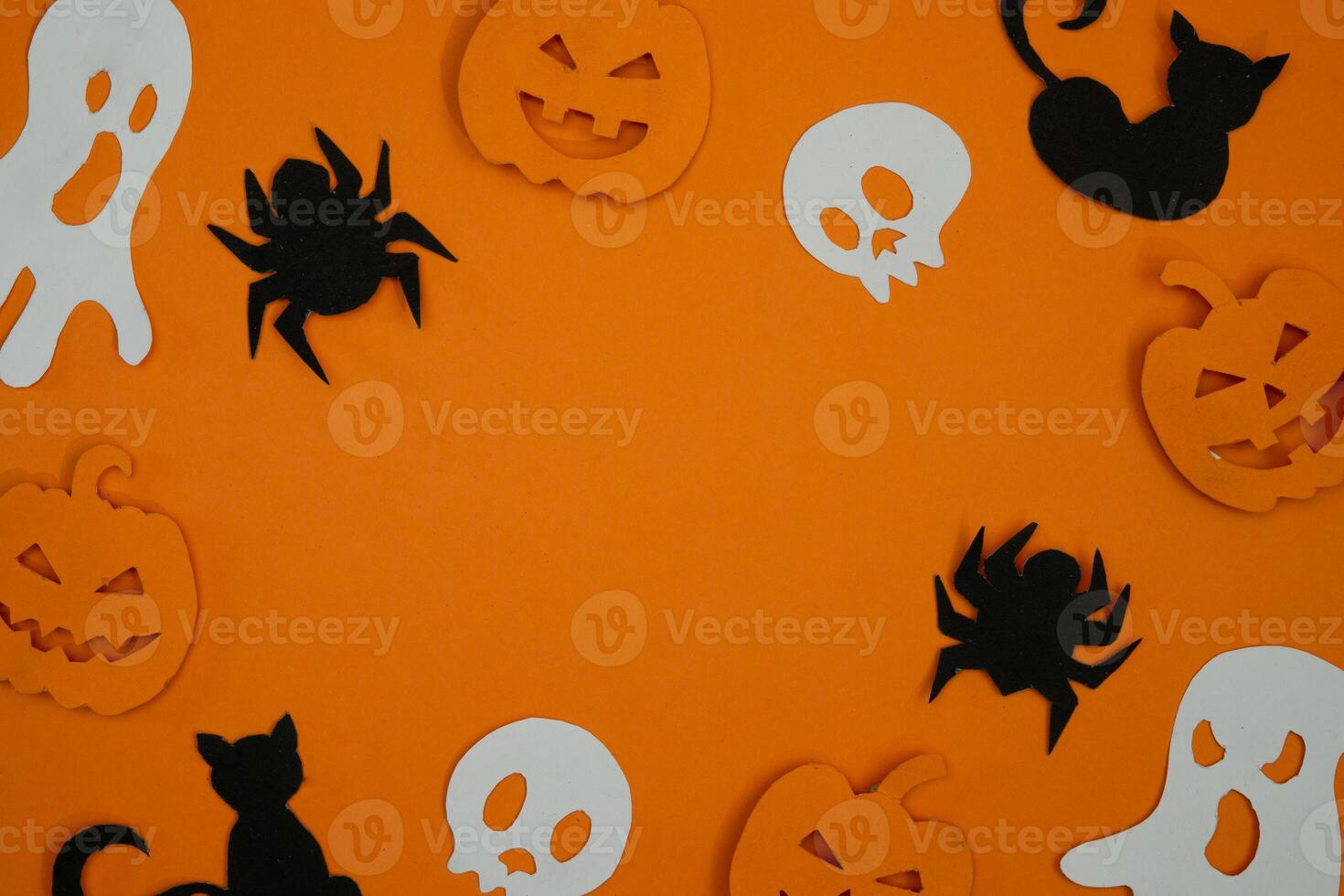 Spider and ghost ornament for frame background photo